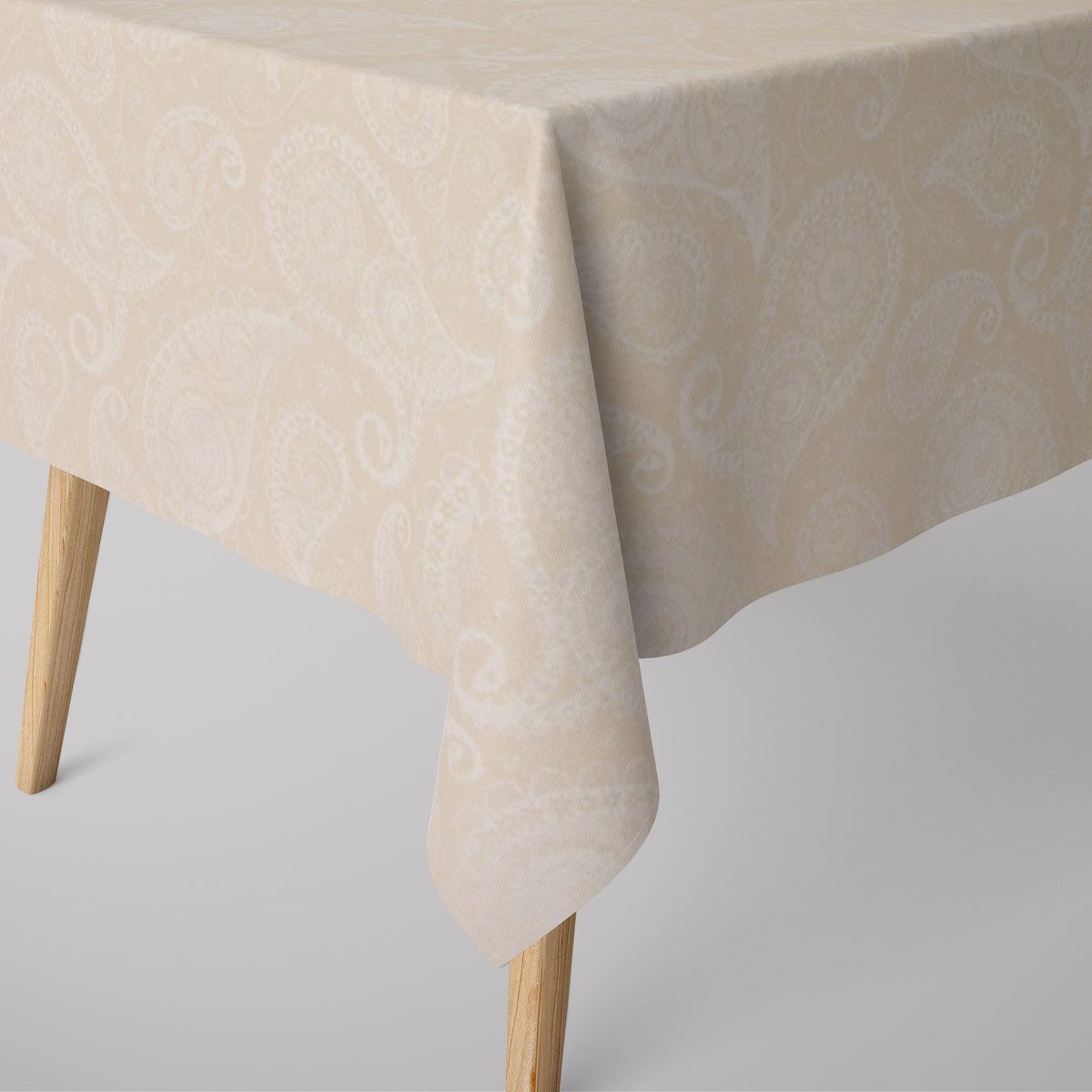 Tischdecke SCHÖNER LEBEN. Tischdecke Paisley natur weiß verschiedene Größen