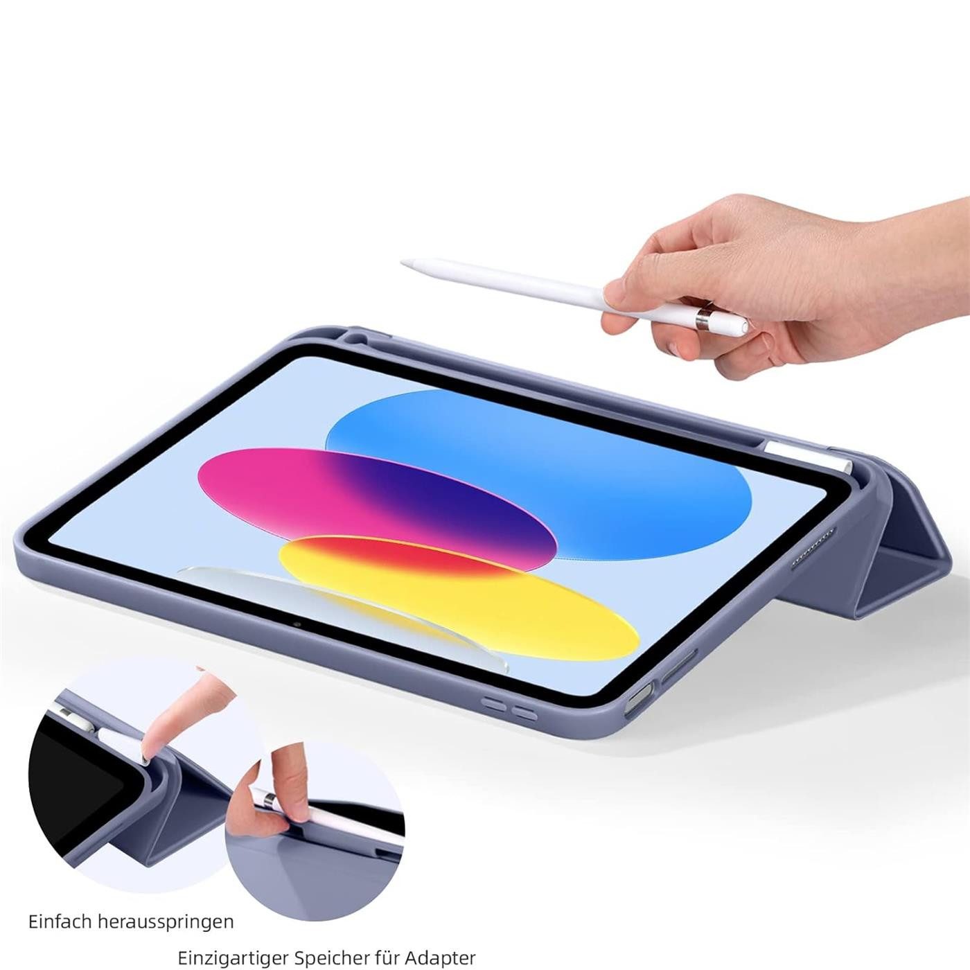 CoolGadget Tablet-Hülle Smart Cover für Apple iPad 10.9 2022, Schutz Tasche aufstellbar mit Stift Halter für iPad 10.9 2022 – Bild 4 von 5