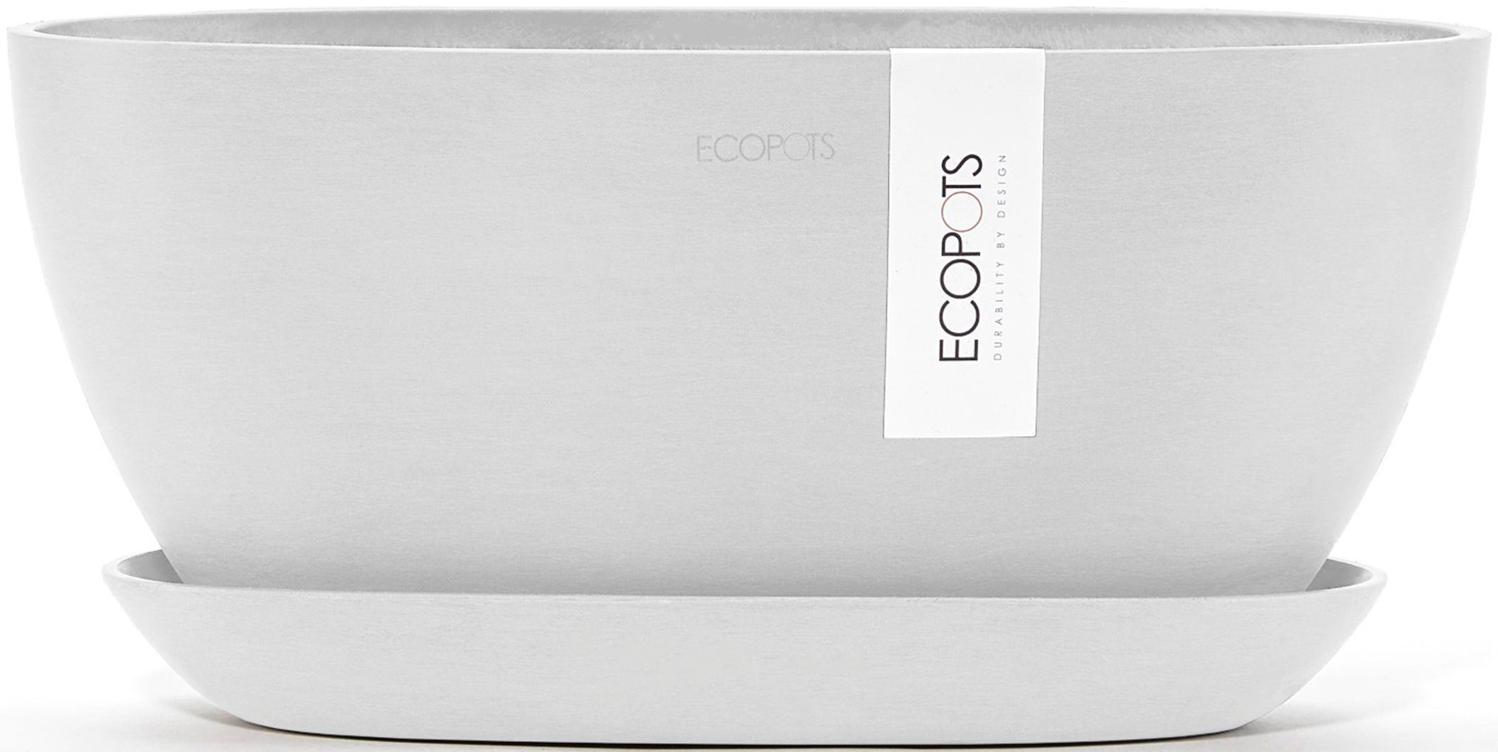 ECOPOTS Blumentopf Sofia 30 Weiß, für innen und außen: frostsicher, bruchsicher und lichtbeständig