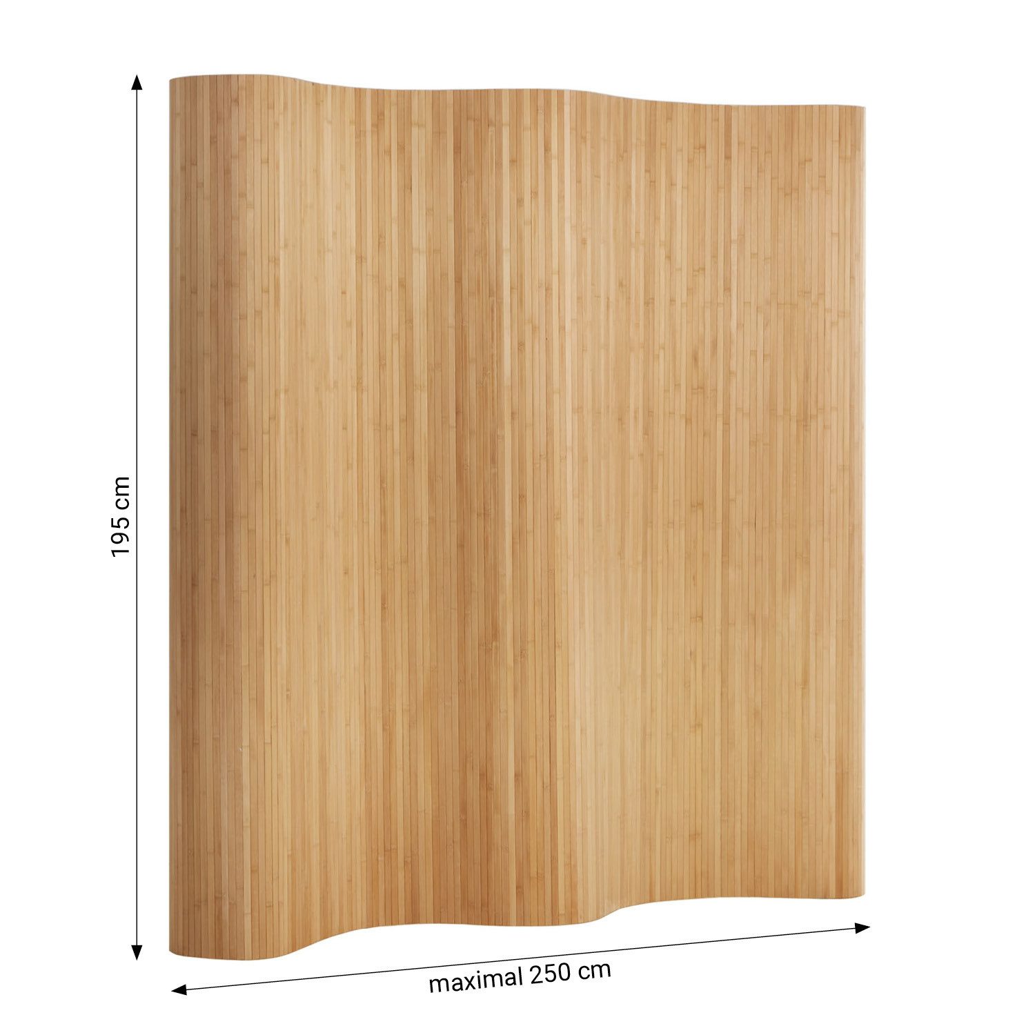 Homestyle4u Paravent Raumteiler Trennwand Bambus Sichtschutz Holz 145x200 195x200 Indoor (1 St), Braun, Faltwand