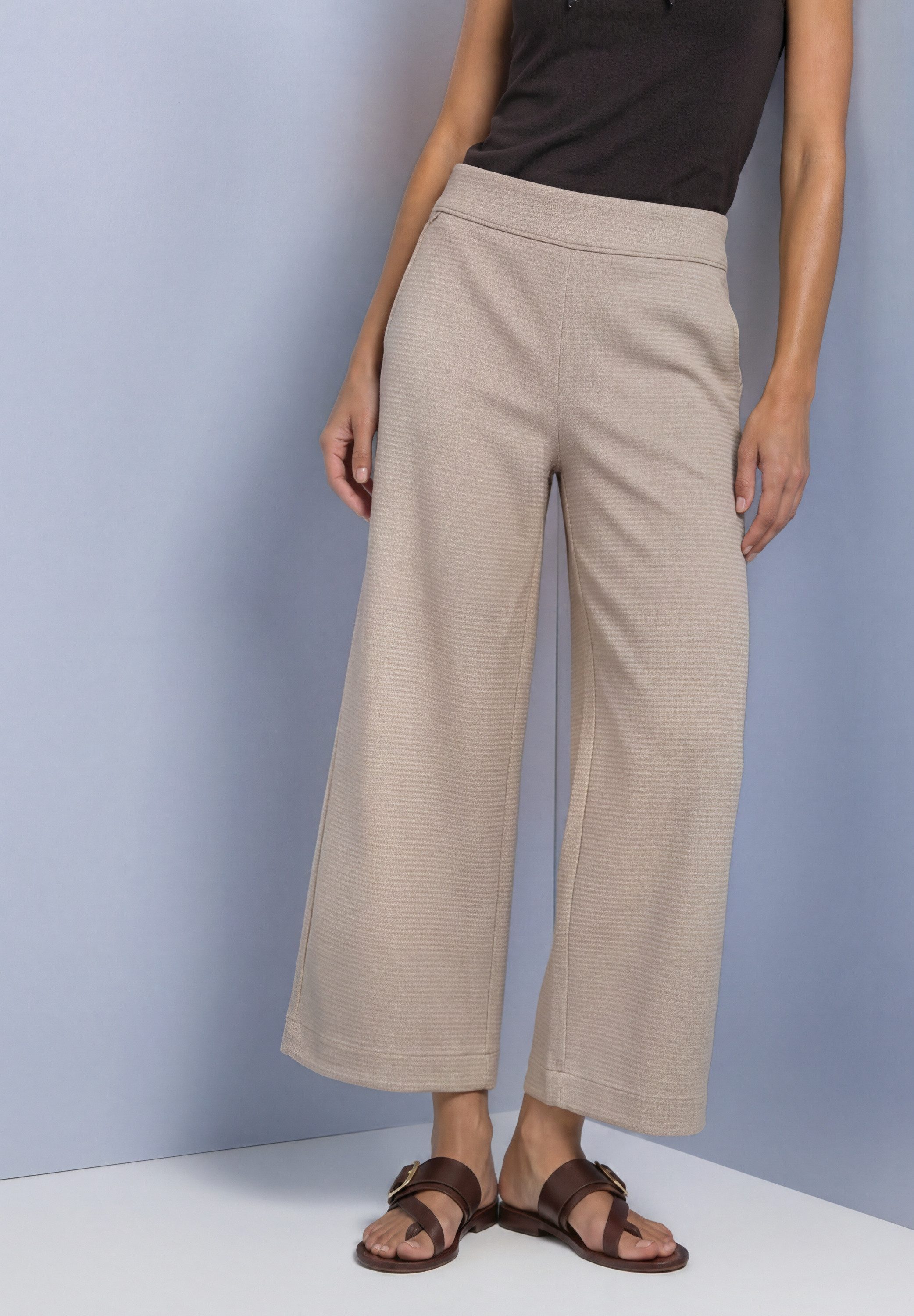 STREET ONE Culotte Stoffhose aus Jersey mit Jacquard Dessin