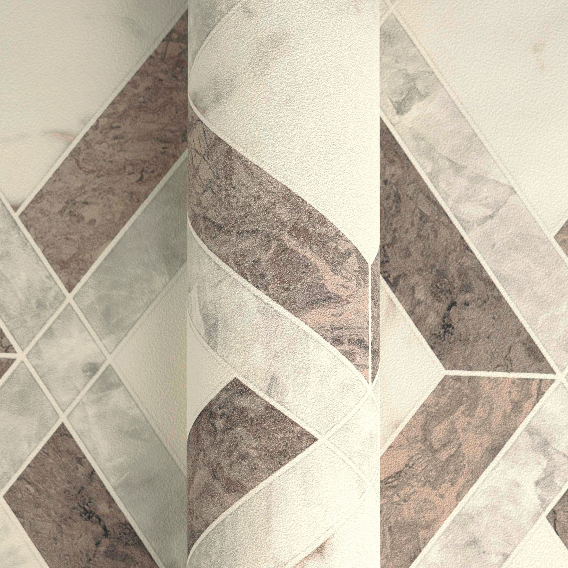 Versace Vliestapete Versace 6 Tarsia –, geprägt, 3D-Optik, Barock, Motiv, (1 St), Modernes Rautendesign in Marmoroptik mit strukturierter Oberfläche