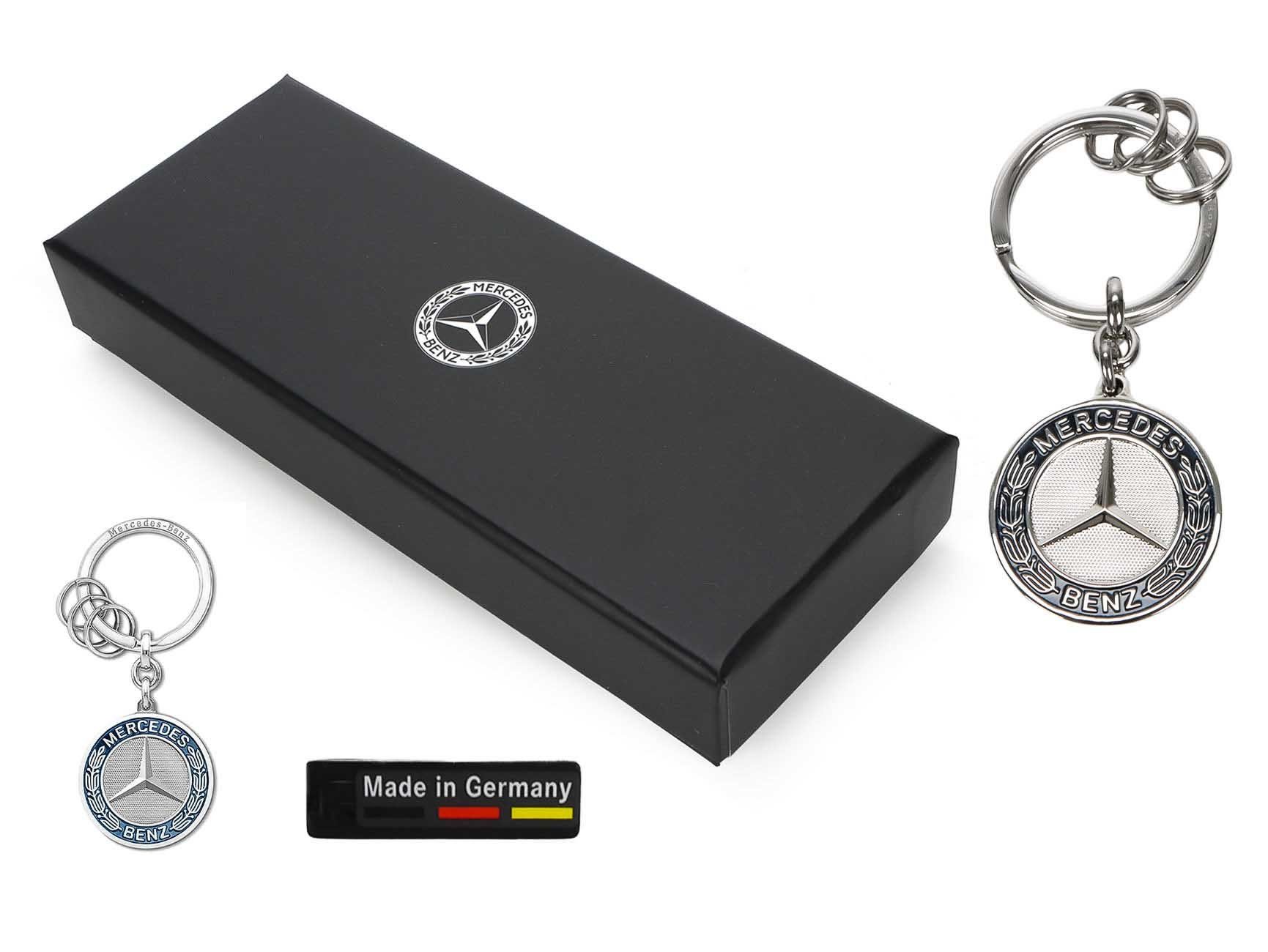 Mercedes Benz Schlüsselanhänger Mercedes-Benz (Stuttgart Flachspaltring mit Lasergravur), Auto Schlüsselanhänger