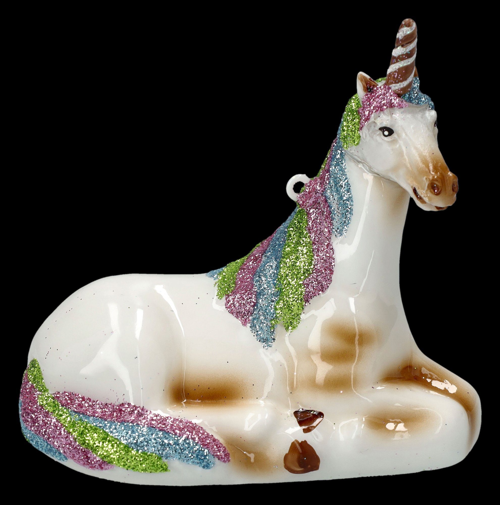 Figuren Shop GmbH Christbaumschmuck Weihnachtskugel - Einhorn - Fantasy Christbaumkugel Weihnachtsdeko (1-tlg)