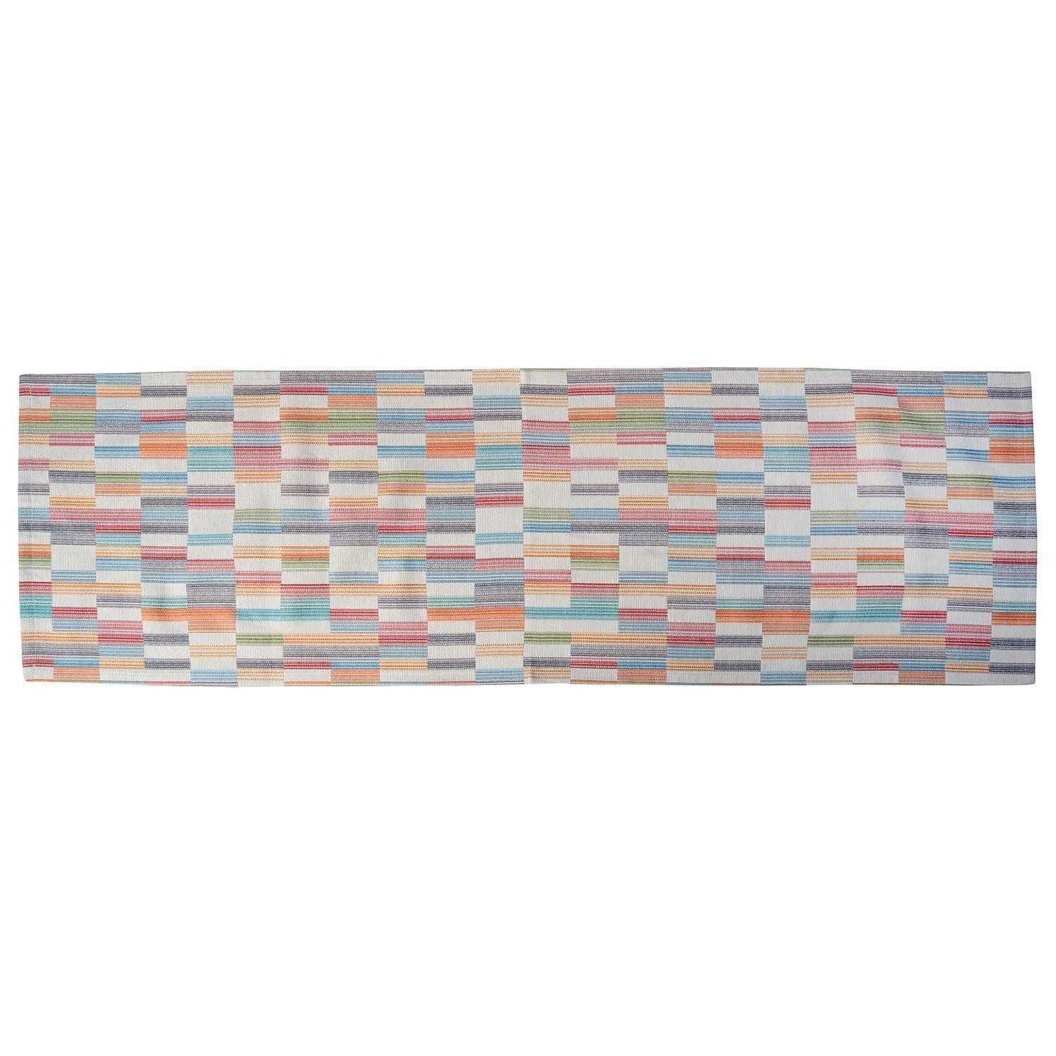 Tischläufer TABEO, 40 x 130 cm, mehrfarbig, Mischgewebe, eckige Musterung