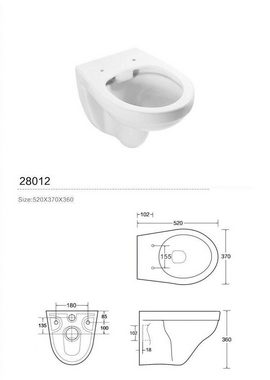 ADOB Tiefspül-WC, wandhängend, spülrandlos, inkl. Schallschutzmatte