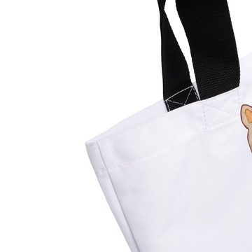 Mr. & Mrs. Panda Shopper Katze Sitzen - Weiß - Geschenk, Strandtasche, Schultasche, Beutel, Ka (1-tlg), Trendiges Design