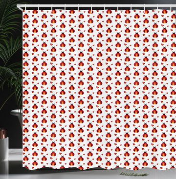 Abakuhaus Duschvorhang Moderner Digitaldruck mit 12 Haken auf Stoff Wasser Resistent Breite 175 cm, Höhe 180 cm, Marienkäfer Flache Design-Insekten