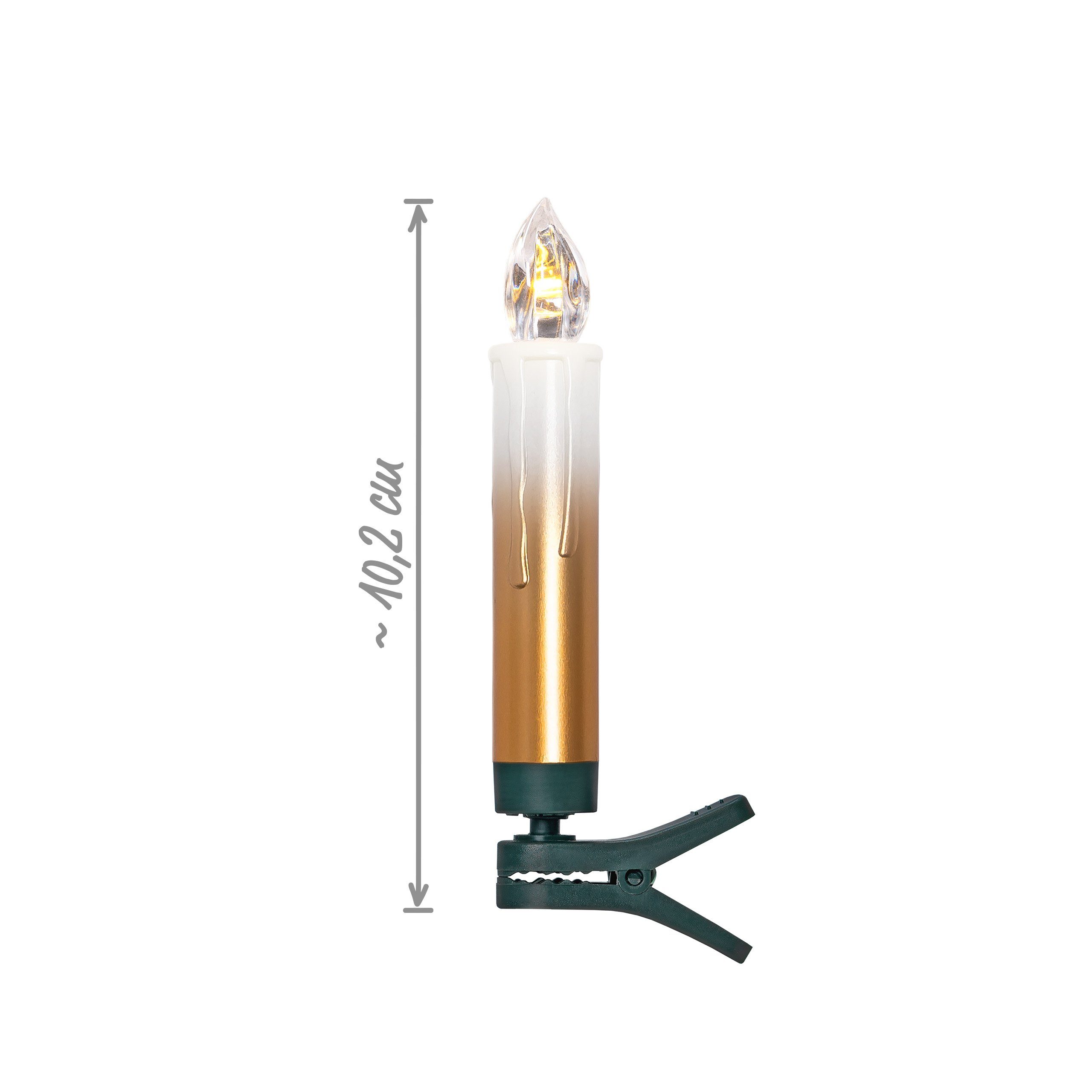 IC Winterworld LED-Christbaumkerzen 15 kabellose LED Weihnachtsbaumkerzen mit Fernbedienung, Komplett-Set, flammenlose Kerzen mit Tropfen, perfekte Alternative zur Lichterkette