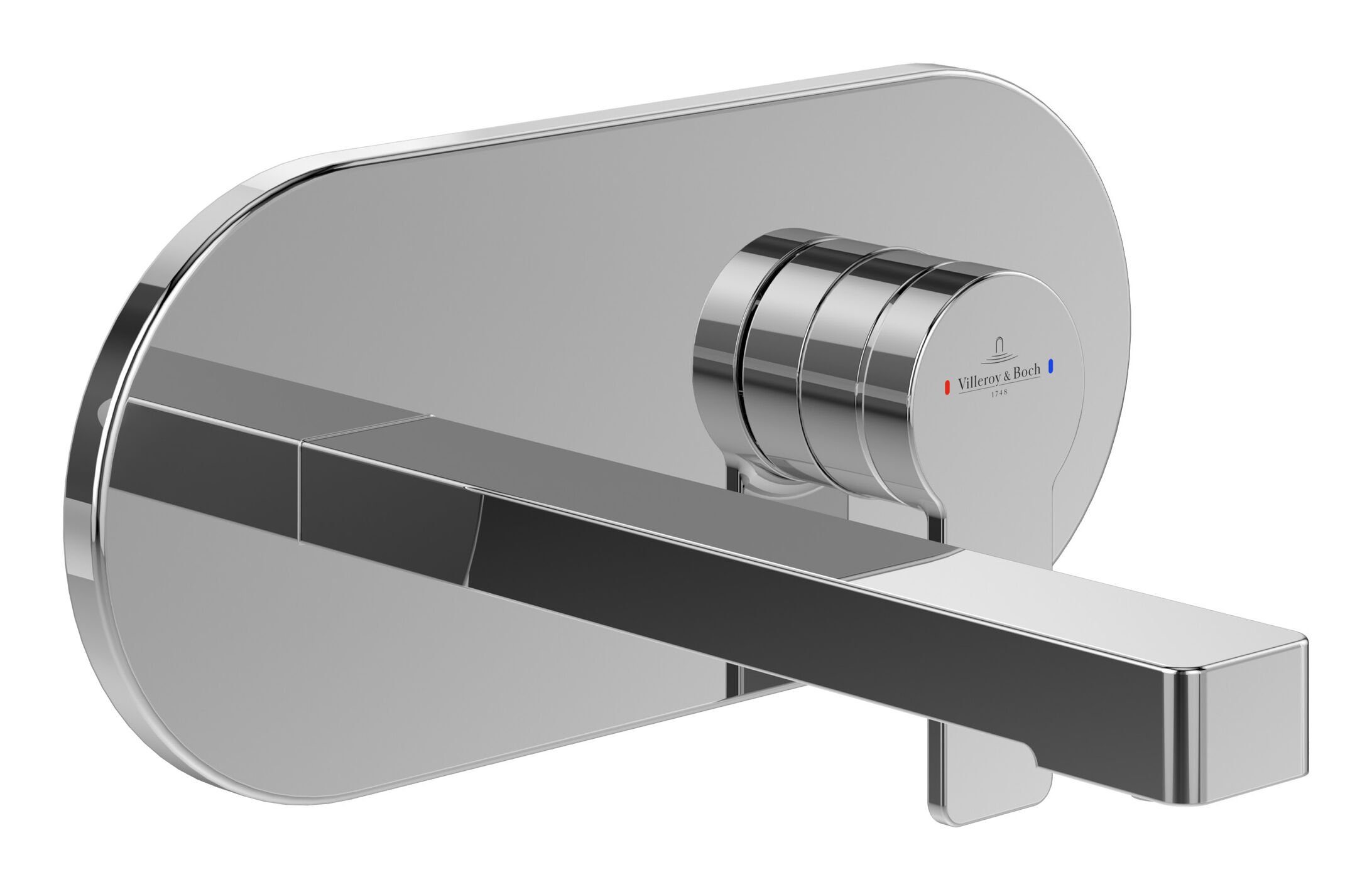 Einhebel, Villeroy Chrom mit Push-Open-Ablaufgarnitur, & Boch Architectura Wandmontage Waschtischarmatur -