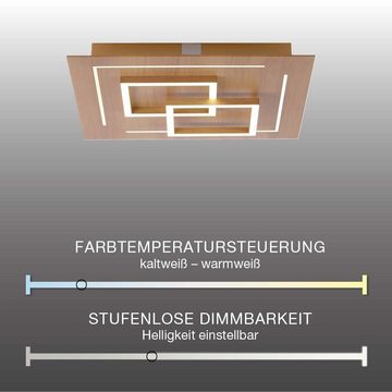 Paul Neuhaus Smarte LED-Leuchte LED Deckenlampe Smart Home Q - LINEA CCT, Smart Home, CCT-Farbtemperaturregelung, Dimmfunktion, Memoryfunktion, mit Leuchtmittel, 40x40cm dimmbar per Fernbedienung Works with Alexa