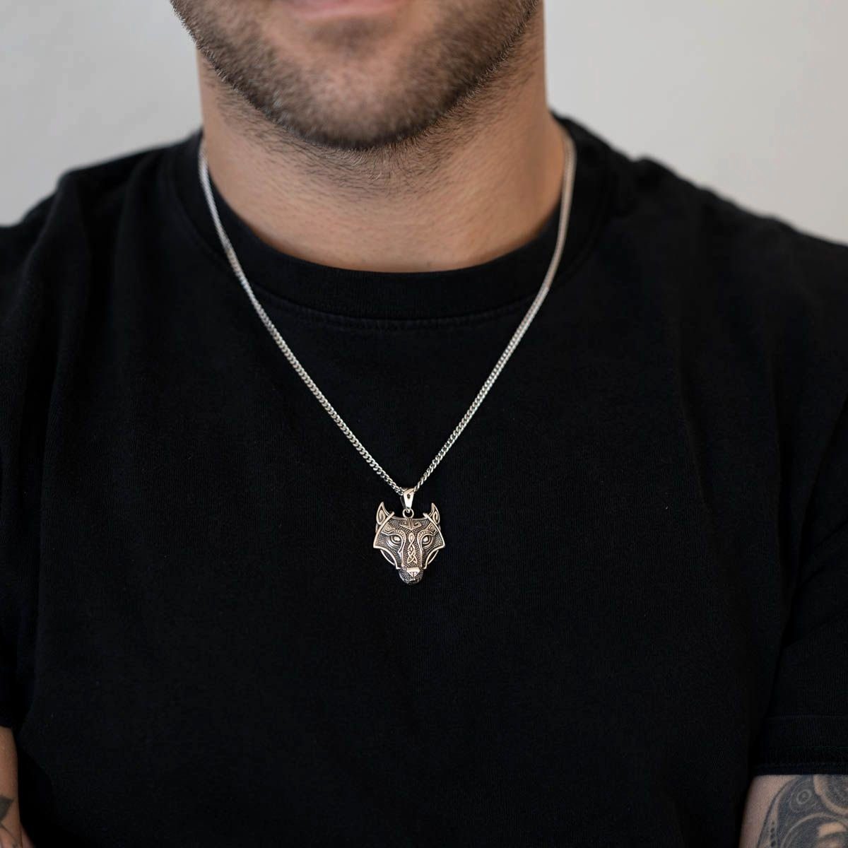 Materia Kettenanhänger Herren Wolf / Wolfskopf günstig online kaufen