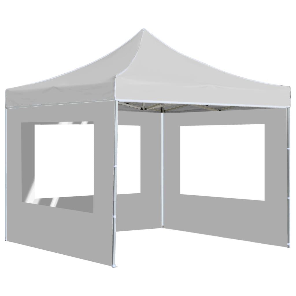 vidaXL Partyzelt, Profi-Pavillon Faltbar mit Wänden Aluminium 3×3m Weiß