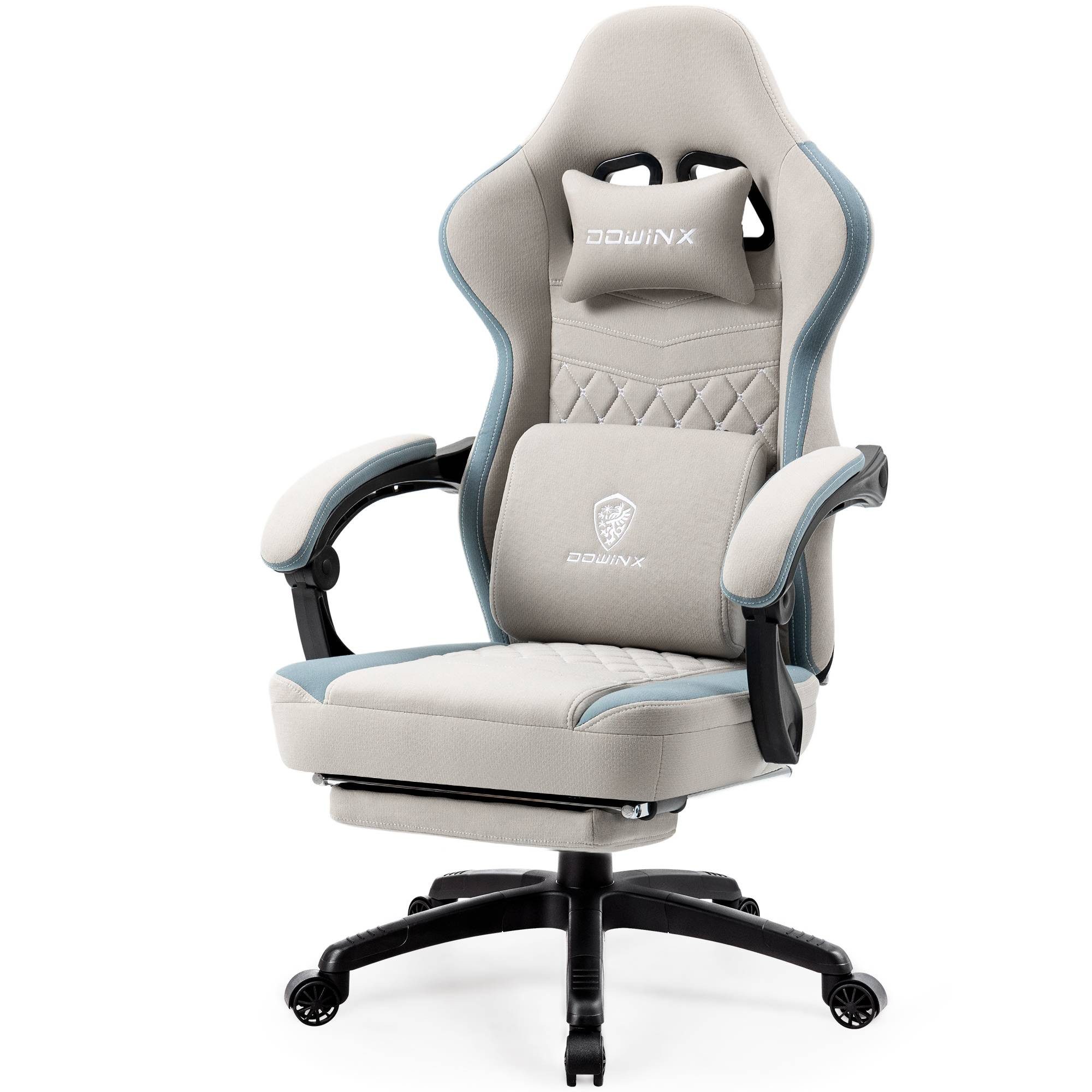 Dowinx Gaming-Stuhl Stoff-Massage-Gaming-Stuhl mit Fußstütze, ergonomisches günstig online kaufen