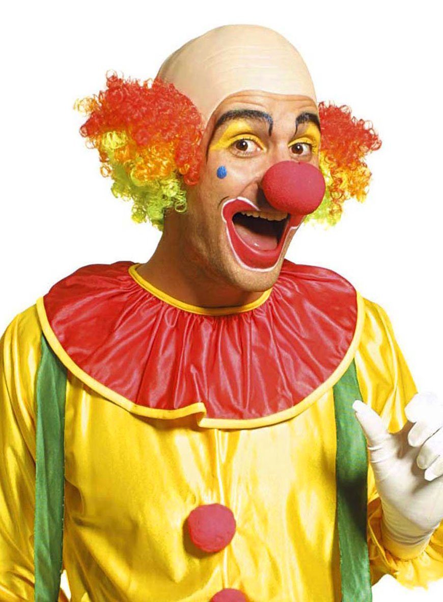 Widdmann Kostüm-Perücke Clown, Witzige und bunte Perücke für Dein Clown Kostüm