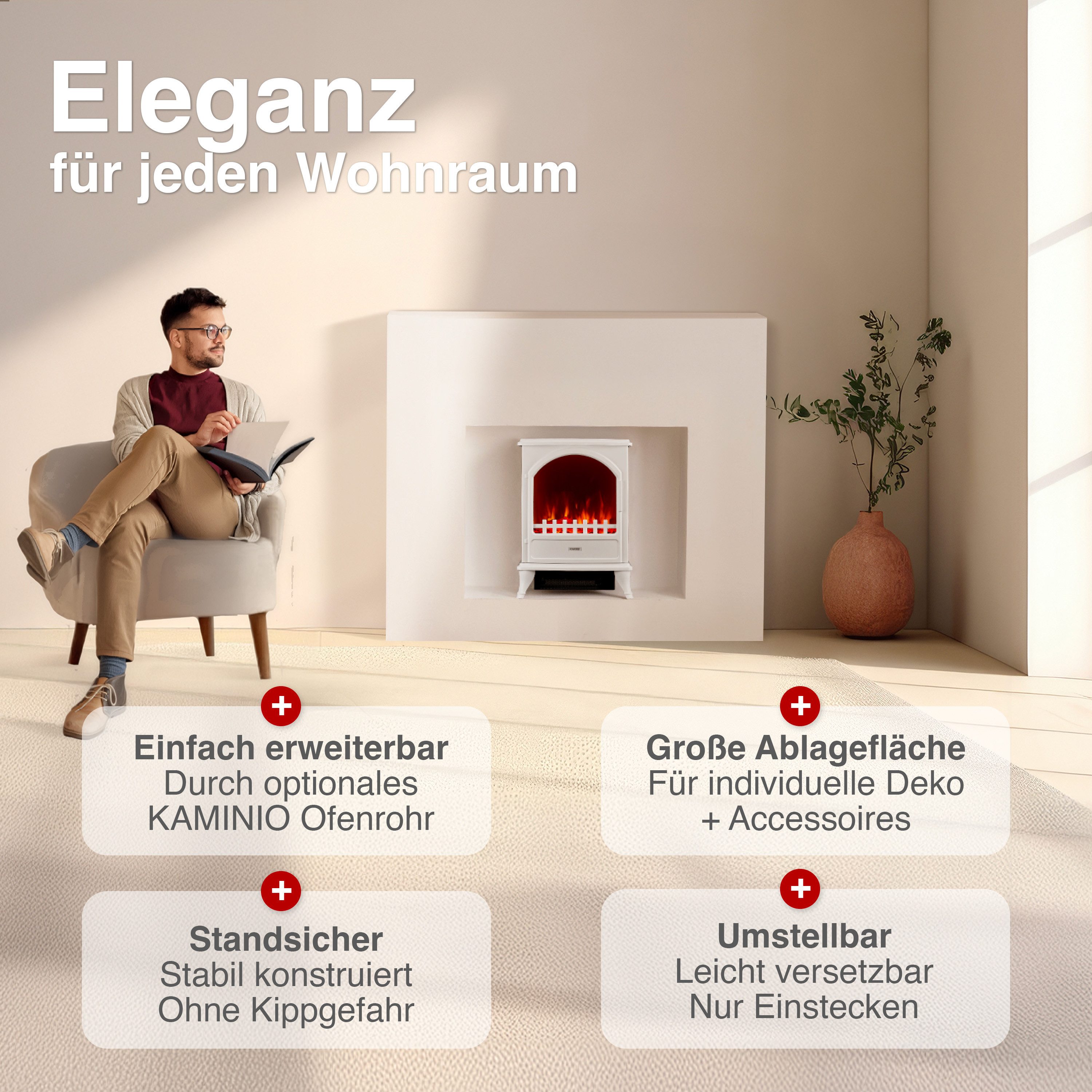 KAMINIO Elektrokamin LENI, Elektrischer Kamin mit günstig online kaufen