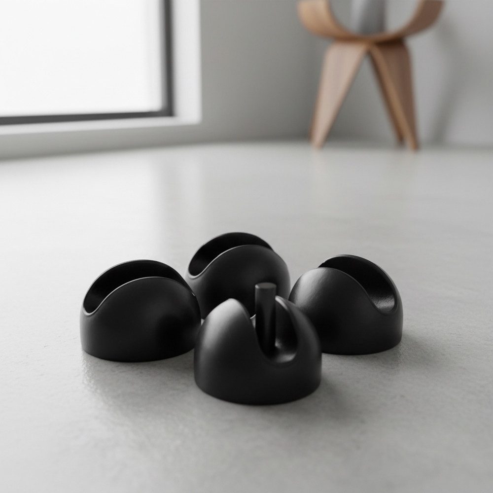 Melko Möbelfuß Bodenschutz 4er Set Hairpin Tischbeinschoner 12mm Schwarz Transparent, (4er Set), Rutschfest