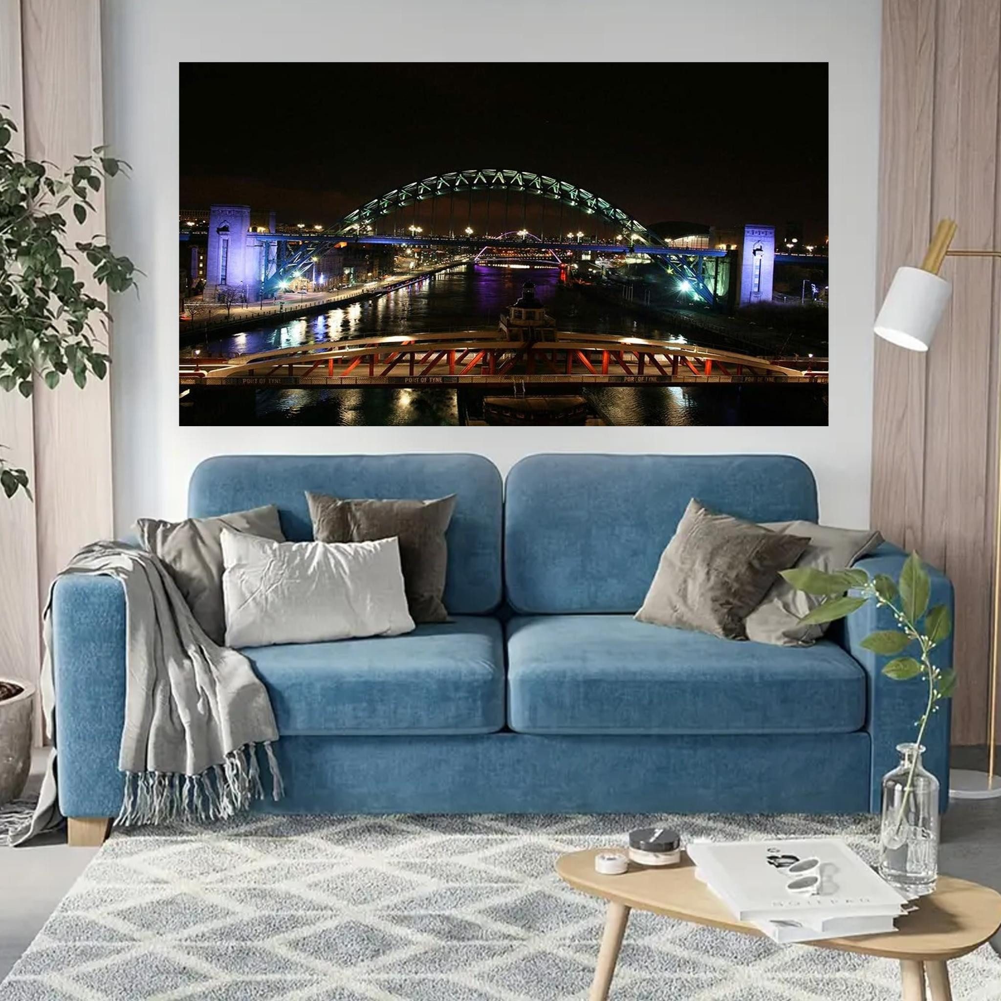 Realb2b Malen nach Zahlen XXXL 5d Diamond Painting Brücke bei Nacht Malen nach Zahlen 120x60cm (Komplettset für 5D Diamond Painting inklusive Leinwand, Diamanten und Werkzeugen, Diamond Painting Set mit Zubehör für DIY-Kreativität und Entspannung), 120x60cm 5D Diamond Painting mit präziser Klebeschicht & Zubehör