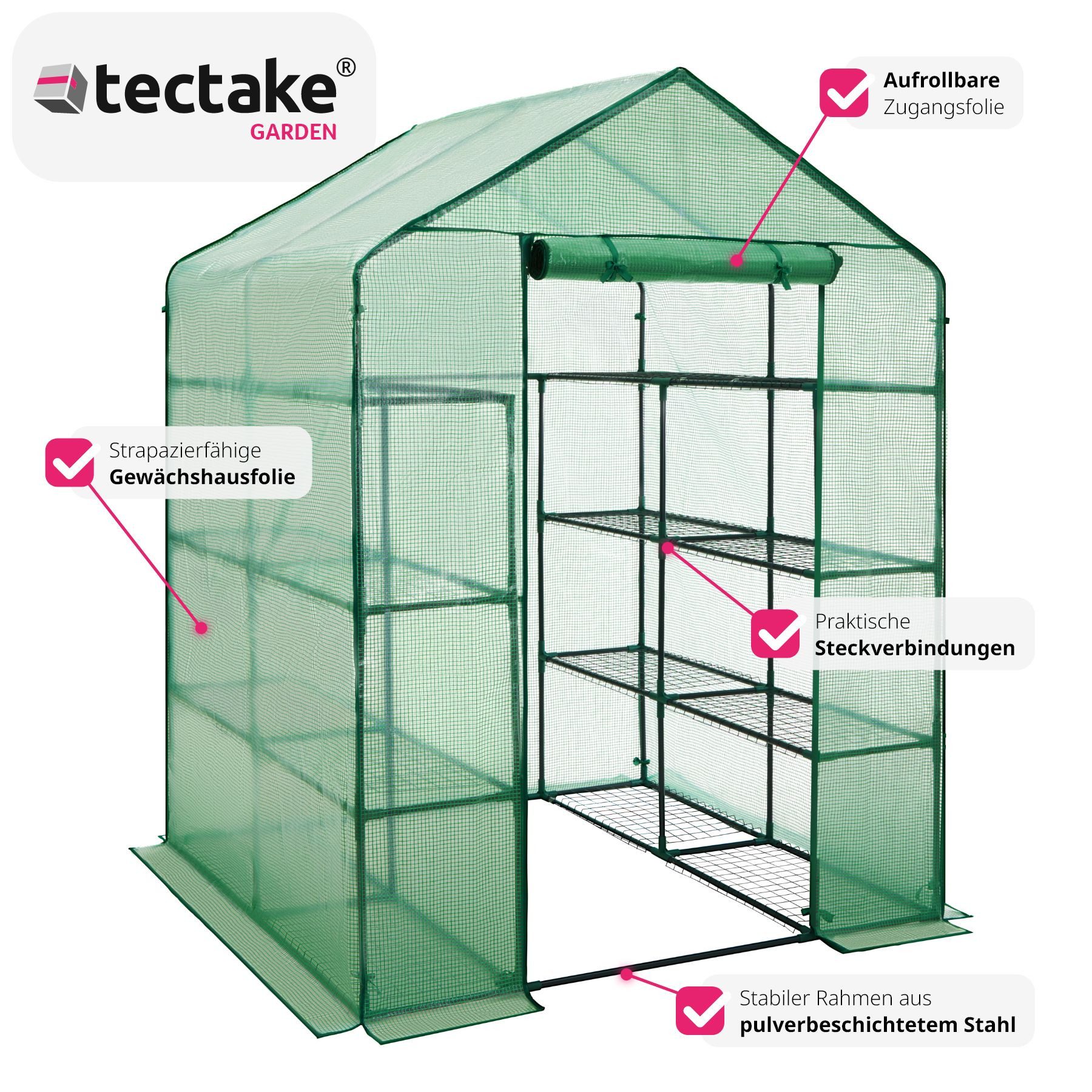 tectake Gewächshaus Antonius grün | Ra...