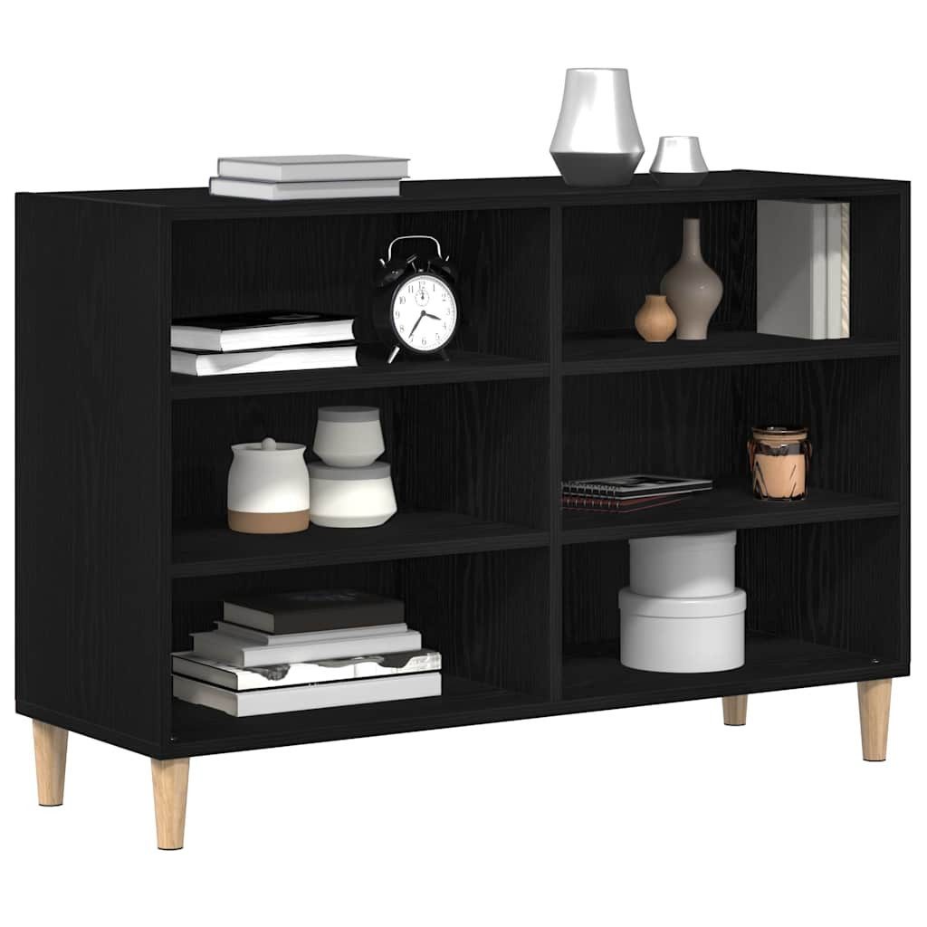 vidaXL Fächerschrank Sideboard Schwarz Eichen-Optik 103,5 x 35 x 70 cm Holz günstig online kaufen