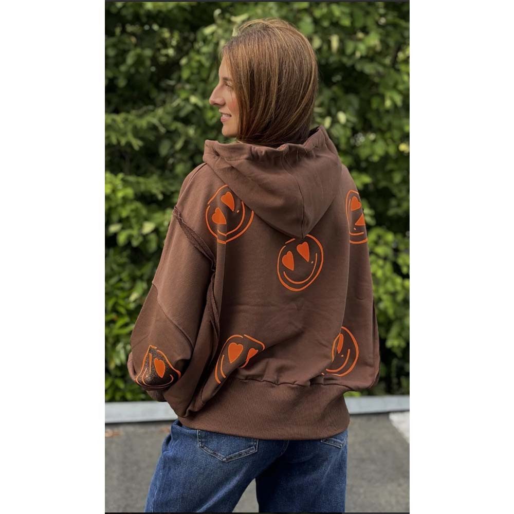 Miss Goodlife Hoodie Miss Goodlife MG13274 Wide Heartface Strass, Chocolate günstig online kaufen