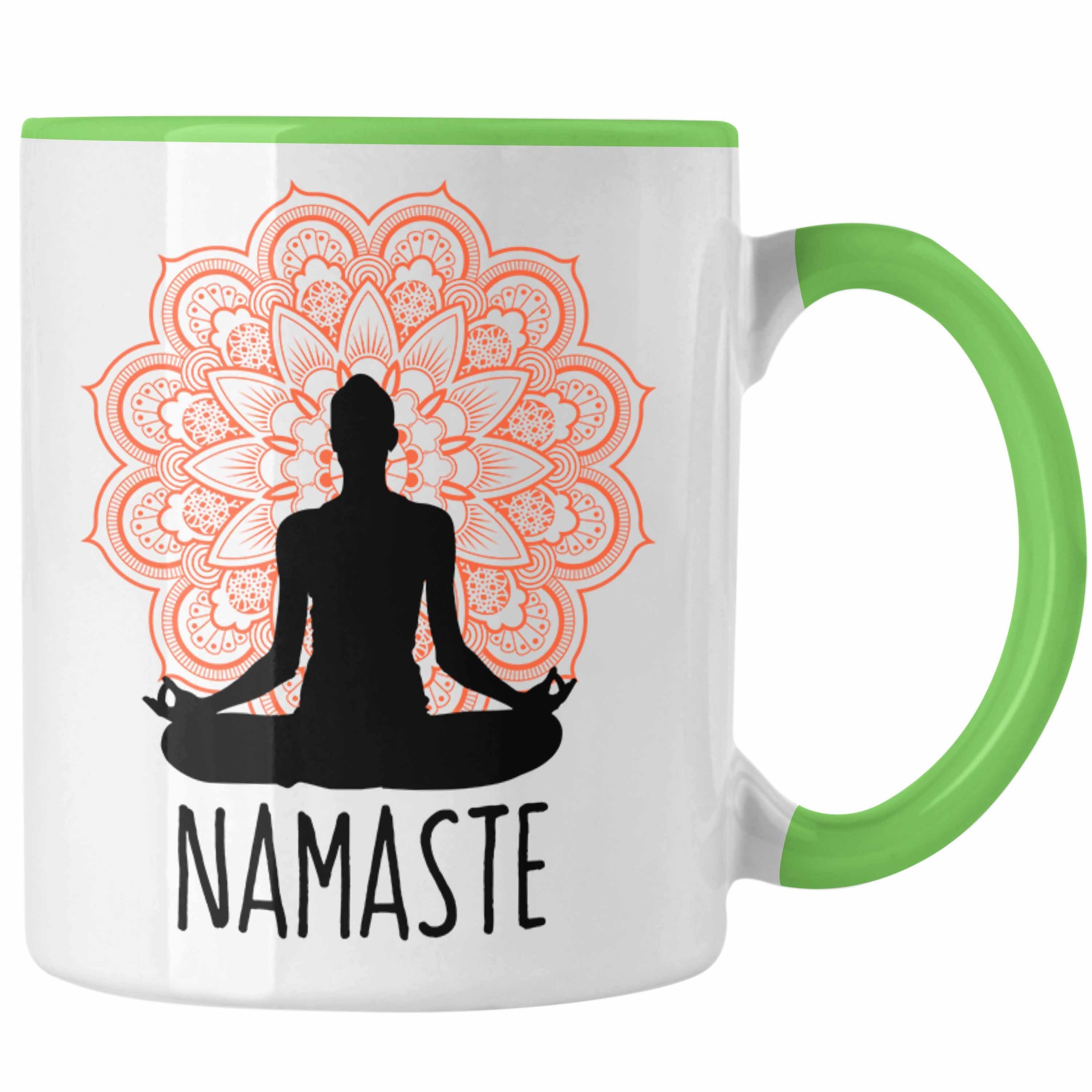 Trendation Tasse Meditations-Tasse Inspirierendes Geschenk für Meditationliebhaber Nama Grün