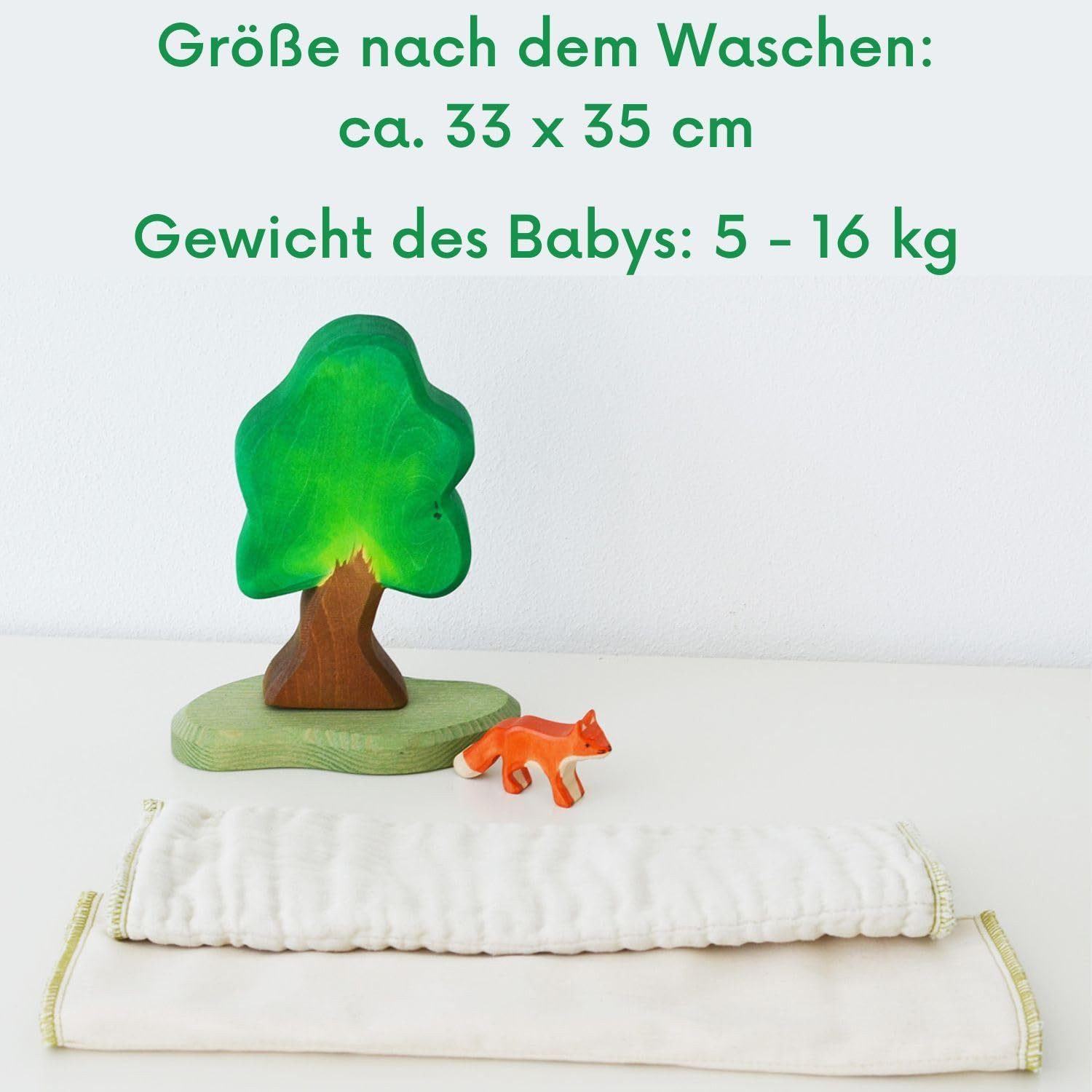 avo+cado Stoffwindeln avo + cado Baumwolle Prefolds Gr. 2 - 10 Stück Stoffwindeln