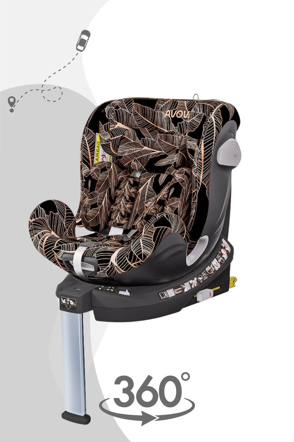 Avova Autokindersitz Swan-Fix I-Size Reboard Kindersitz, ab Geburt bis ca. 7 Jahre / 0 - 25 kg / 40-125 cm