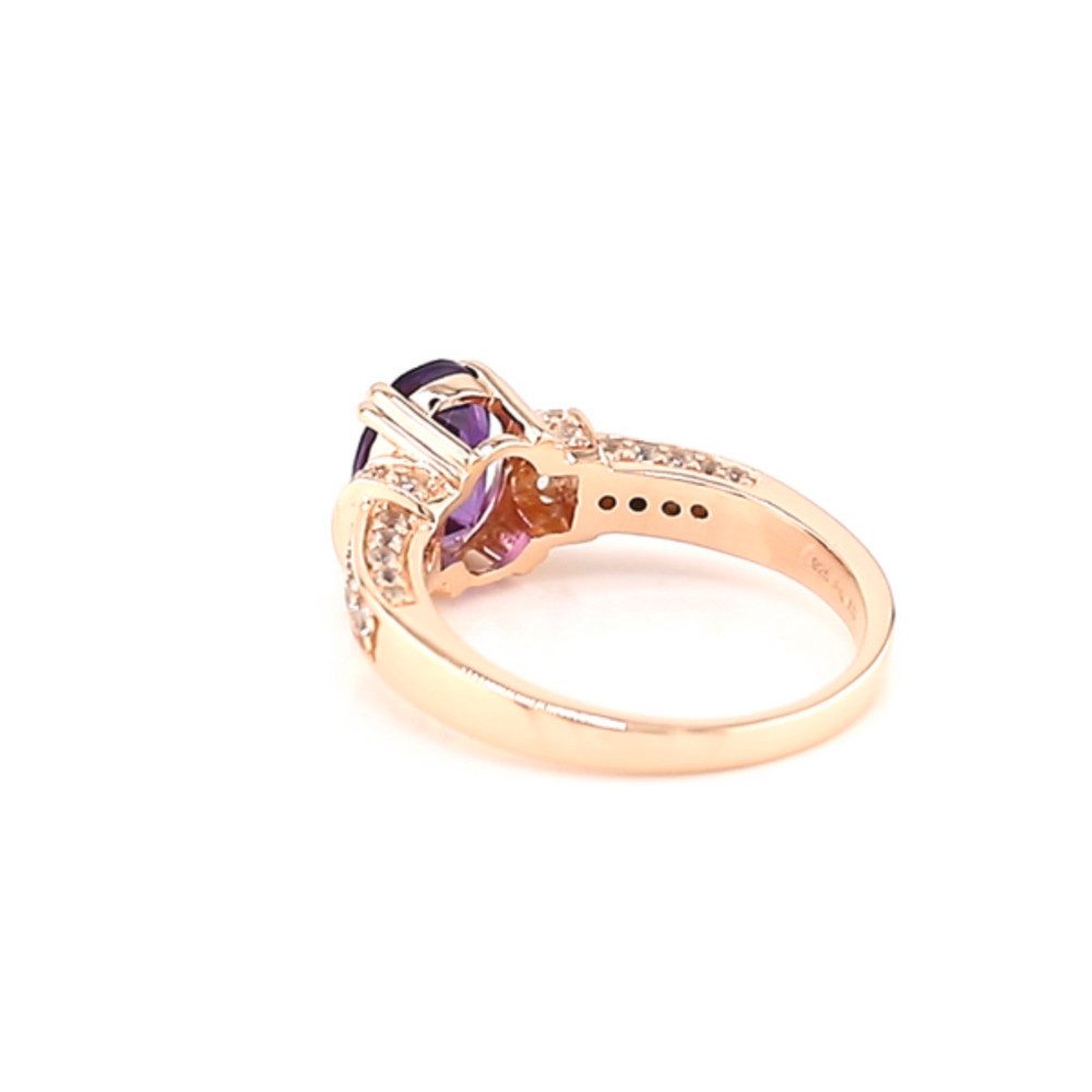 Cavill Silberring Amethyst Ring 1,49 ct, Rosévergoldet, 925 Sterlingsilber, Zirkon (1-tlg)
