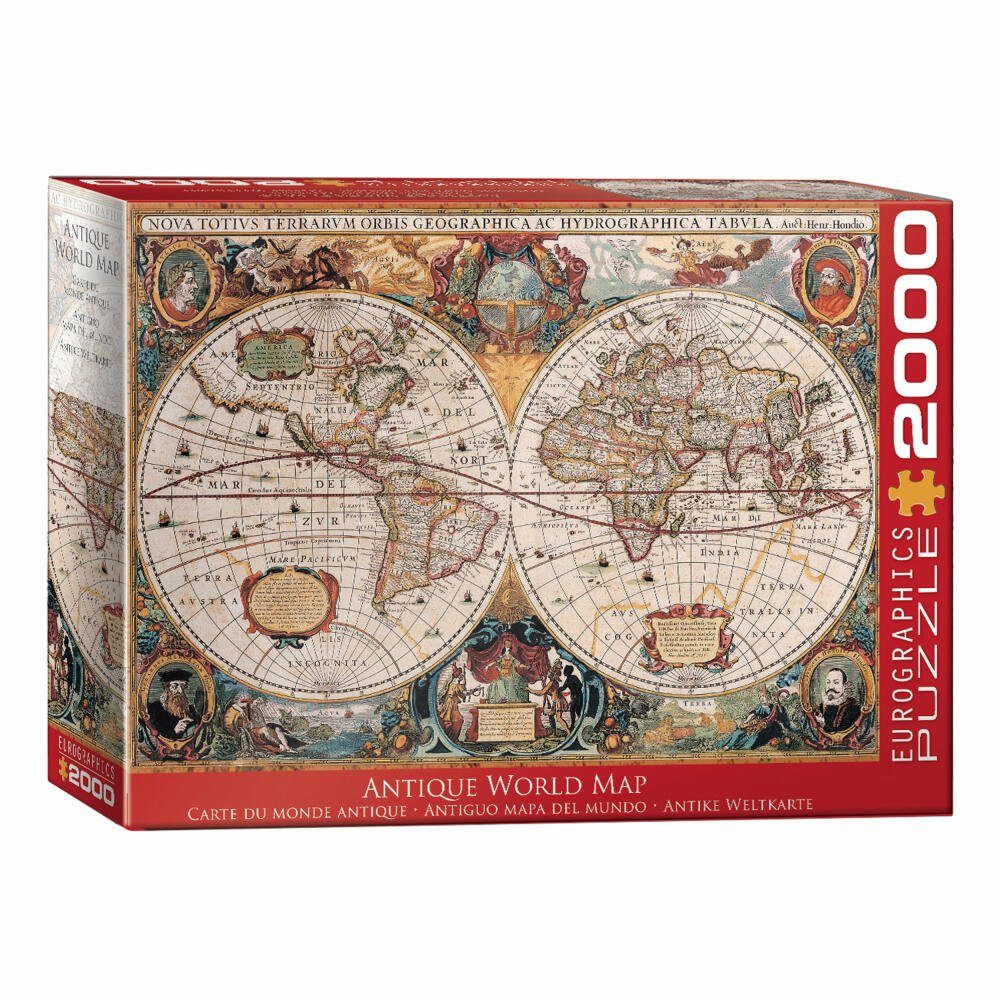 EUROGRAPHICS Puzzle Antike Puzzleteile 2000 Weltkarte