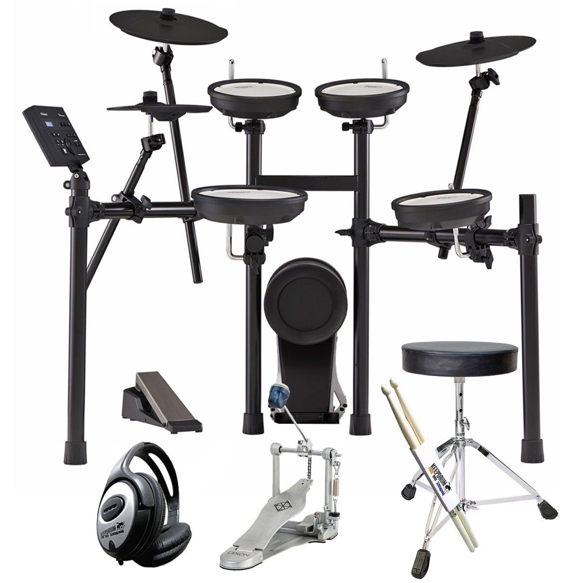 Roland Audio E-Drum TD-07KV elektrisches Schlagzeug Set mit Zubehör