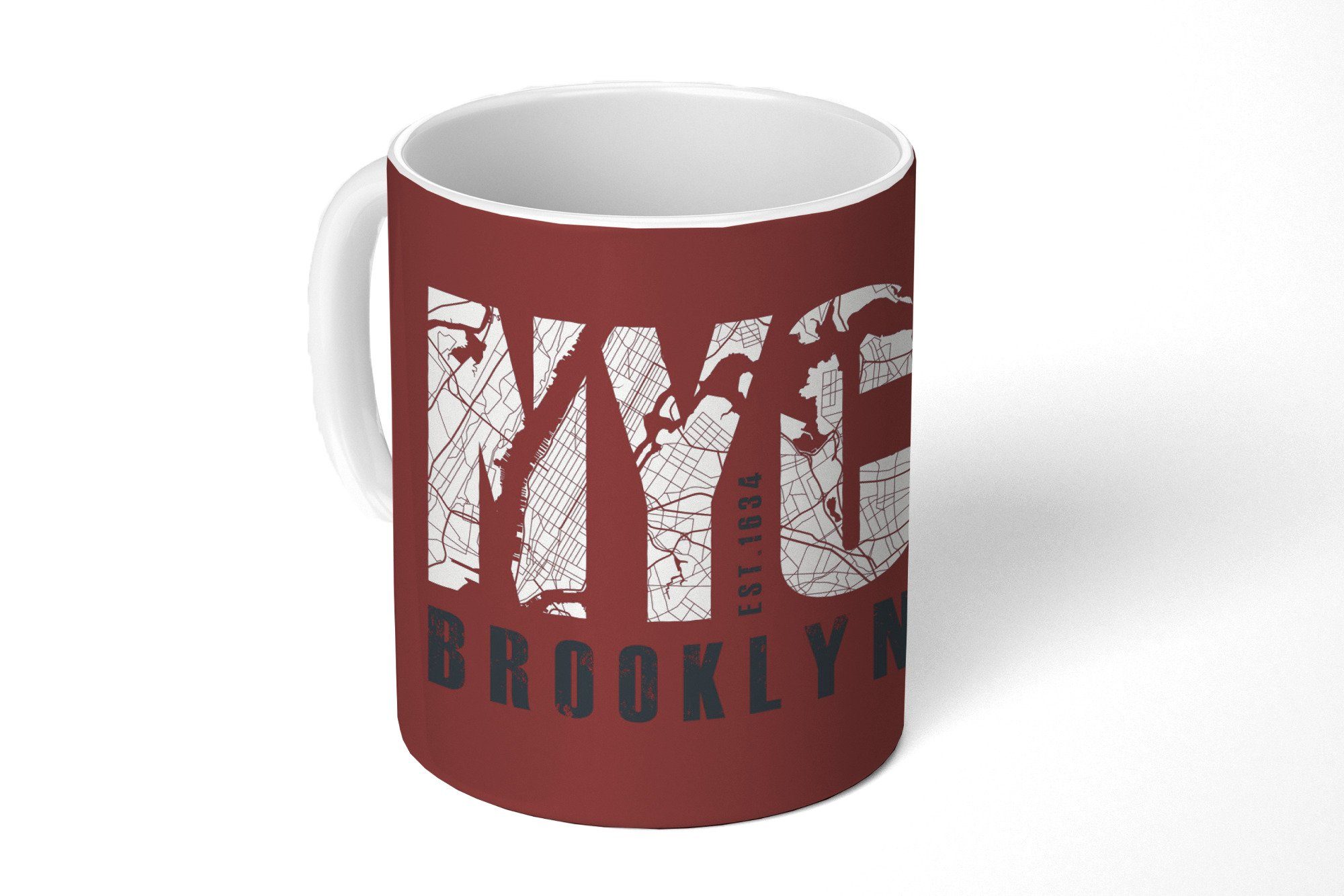 Tasse Becher, York New - - Teetasse, Karte Keramik, MuchoWow Teetasse, NYC, Kaffeetassen, Geschenk