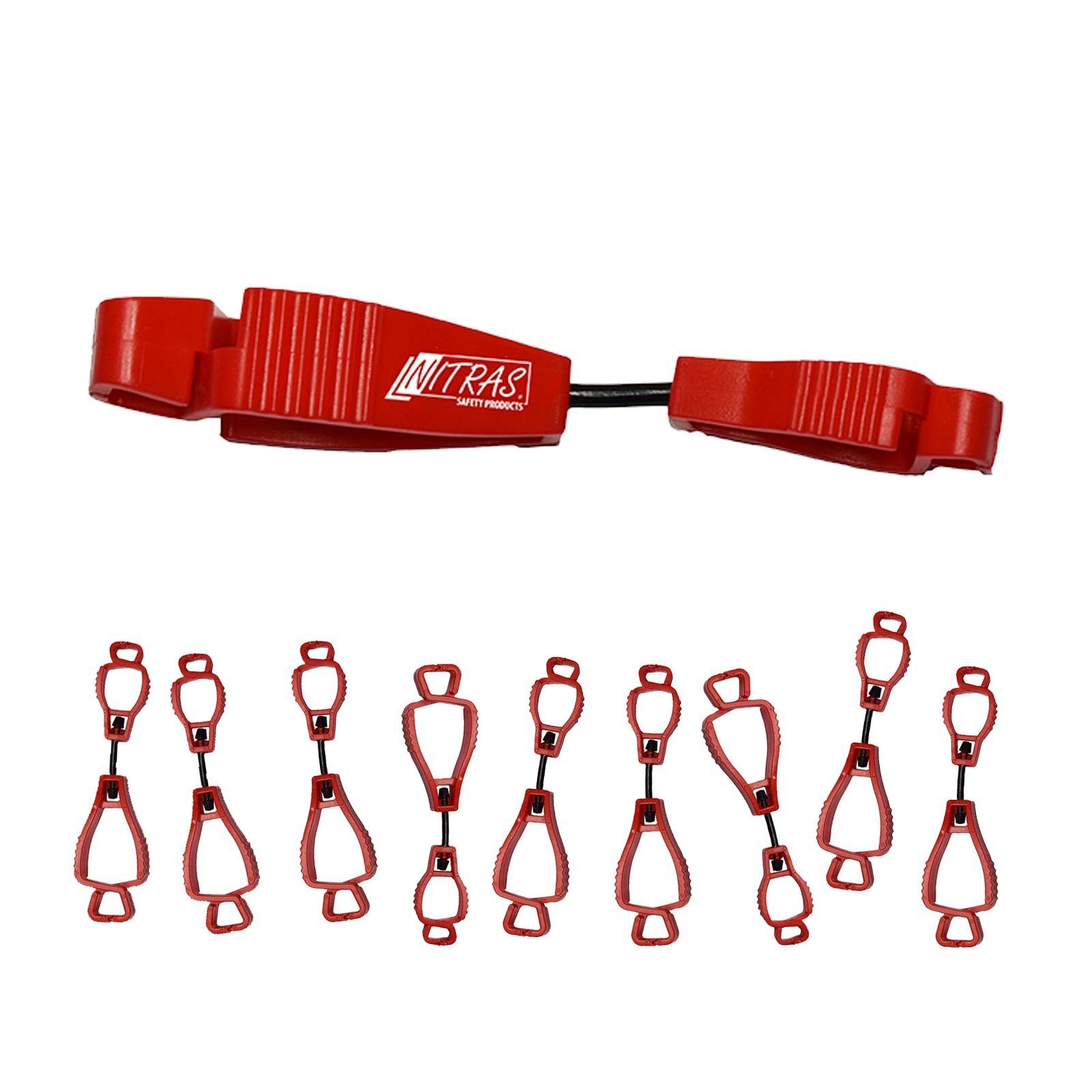 Nitras Nitril-Handschuhe CLIP, Handschuh-Halterung, Handschuh-Clip rot günstig online kaufen