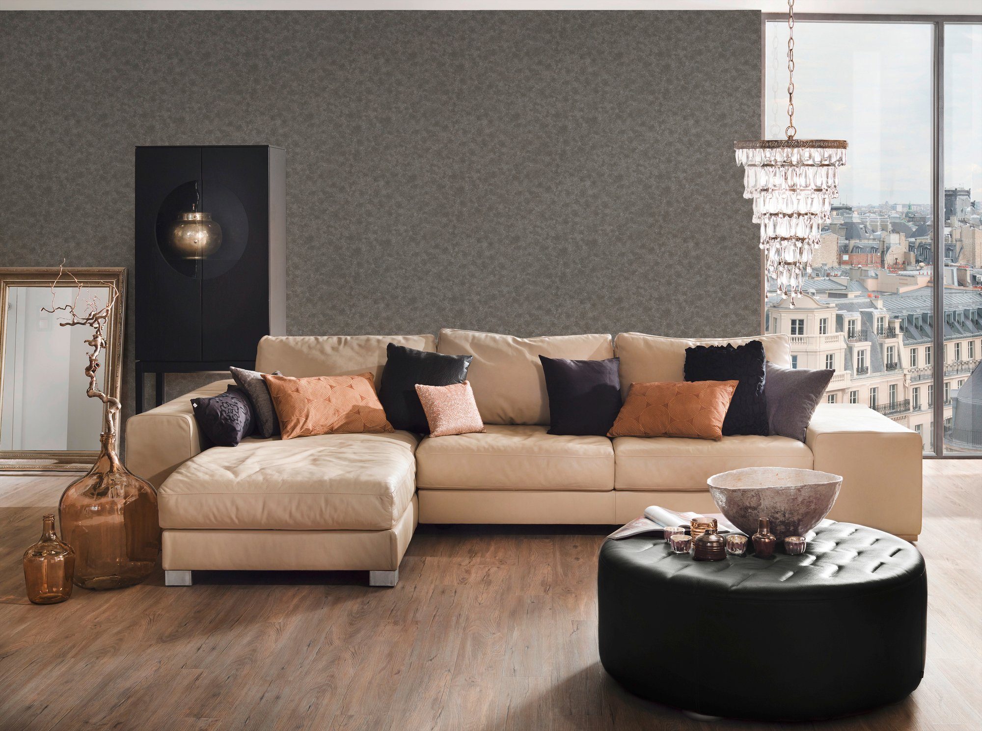 A.S. Création Architects Paper Vliestapete Luxury grau einfarbig, Einfarbig wallpaper, Uni Tapete