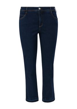 TRIANGLE Stoffhose Jeans / Slim Fit / Mid Rise / Straight Leg / gefärbte Nähte Logo