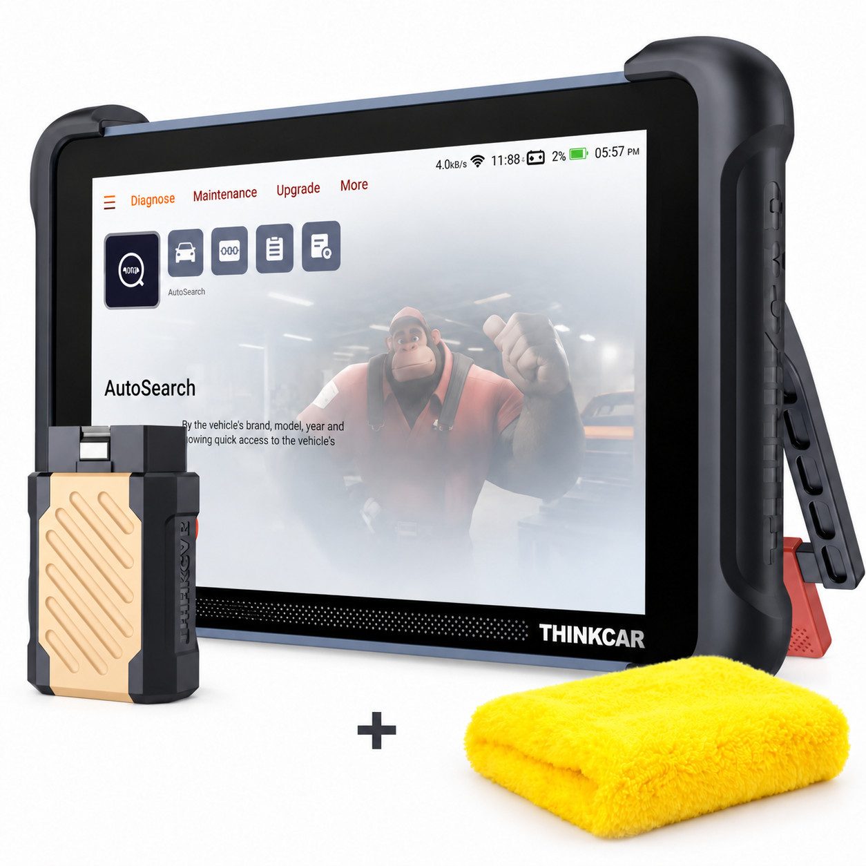 Thinkcar Kfz-Diagnosegerät OBD2 Diagnosegerät mit CANFD, DoIP & 34+ Reset-Services - Vollversion, Komplettset, Komplettset, Fehlercodes auslesen & löschen, Live-Daten, Wartungsarbeiten, etc.