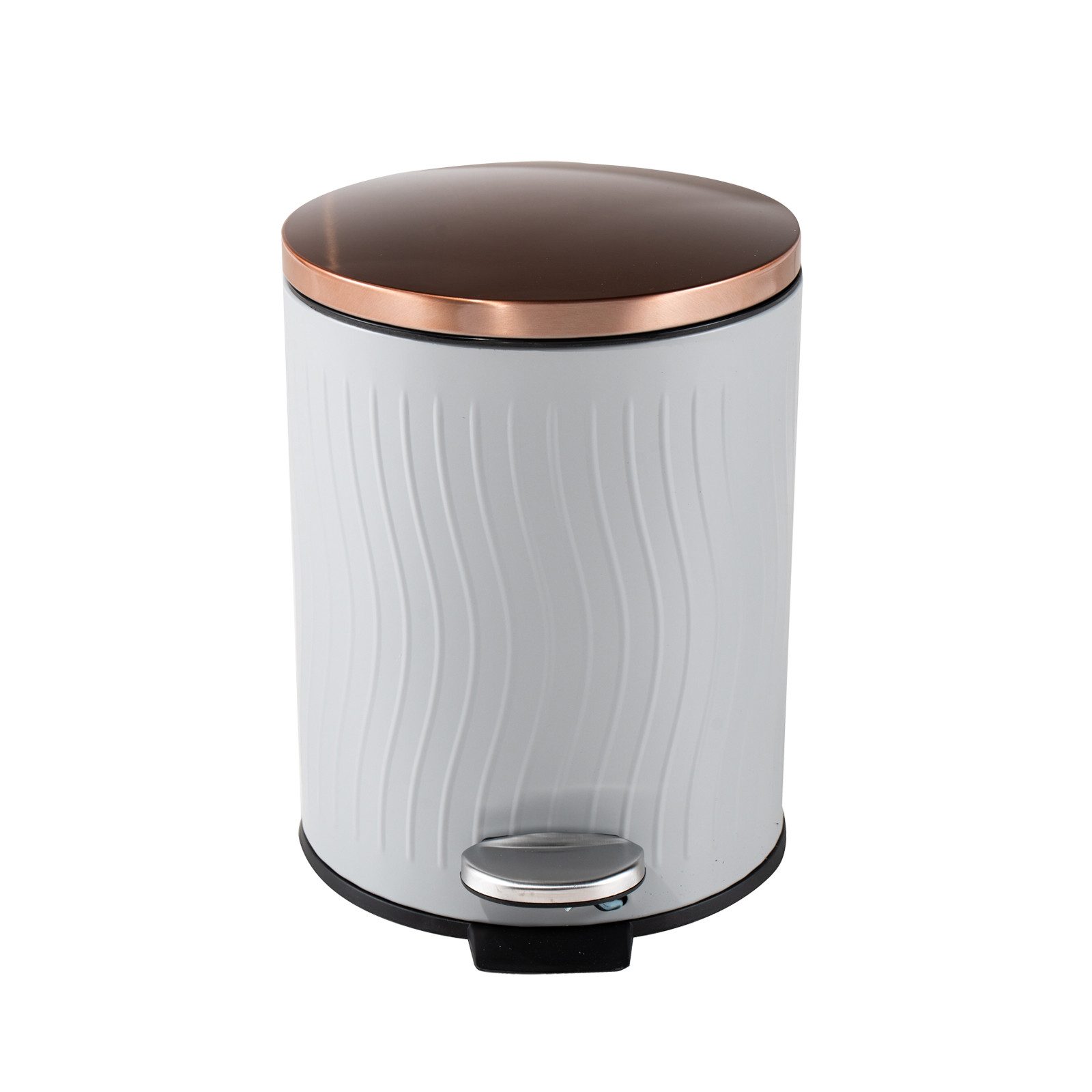HTI-Living Mülleimer Abfalleimer 12 Liter Grau/Kupfer Jannik, Mülleimer mit Soft-Close-Deckel