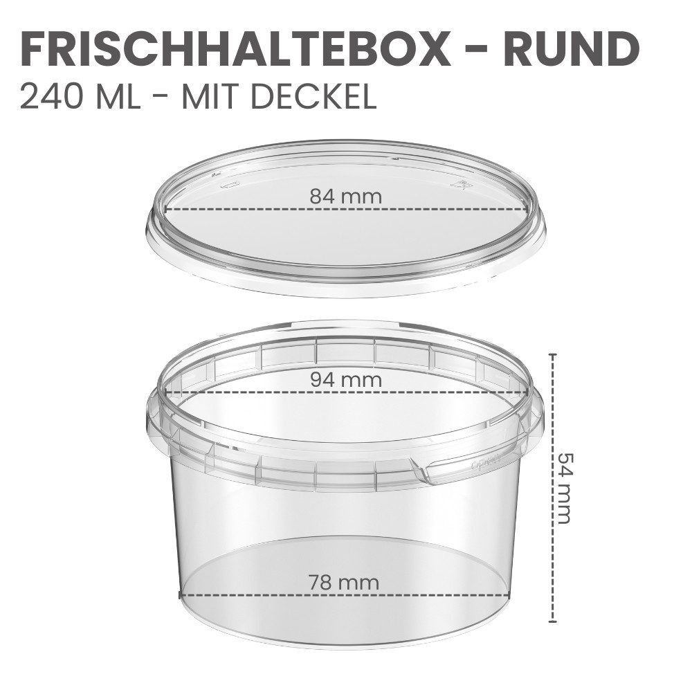 mikken Frischhaltedose Frischhaltebox 240 ml Gefrierdose Kunststoffdose Plastikdose, (Spar-Set, 10-tlg., Vorratsset), Heiß- & Kaltabfüllung, luftdicht, auslaufs – Bild 4 von 5