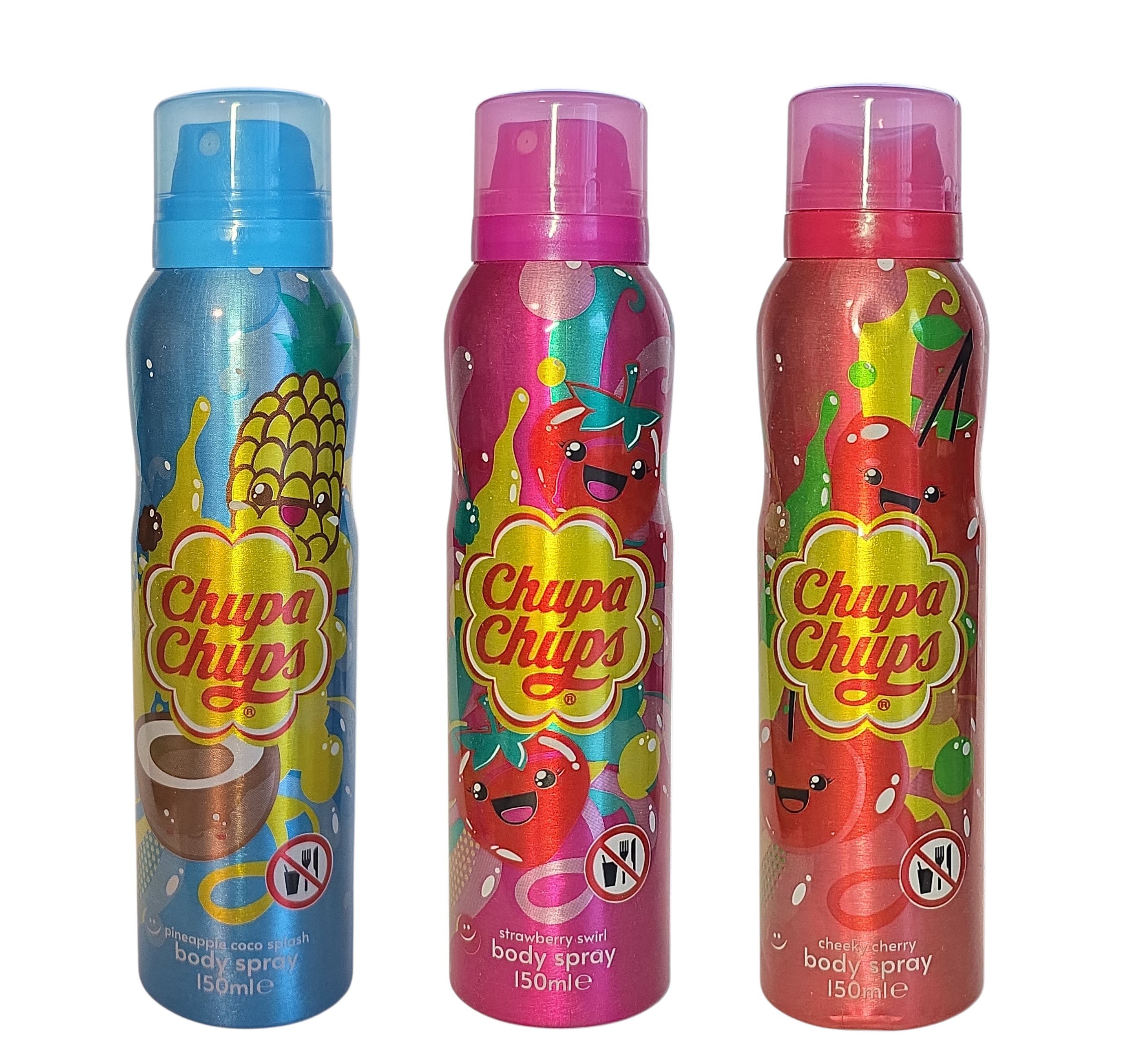 Chupa Chups Körperspray Chupa Chups Köperspray Body Spray Body Mist Set 3 Stück, 3-tlg.