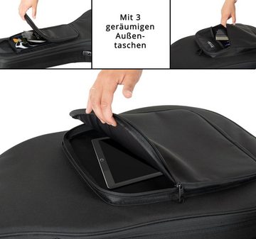 Rocktile Gitarrentasche WGSC-4122BK Softcase für Westerngitarre, dick gepolstertes Akustikgitarren-Softcase mit Rucksackgarnitur