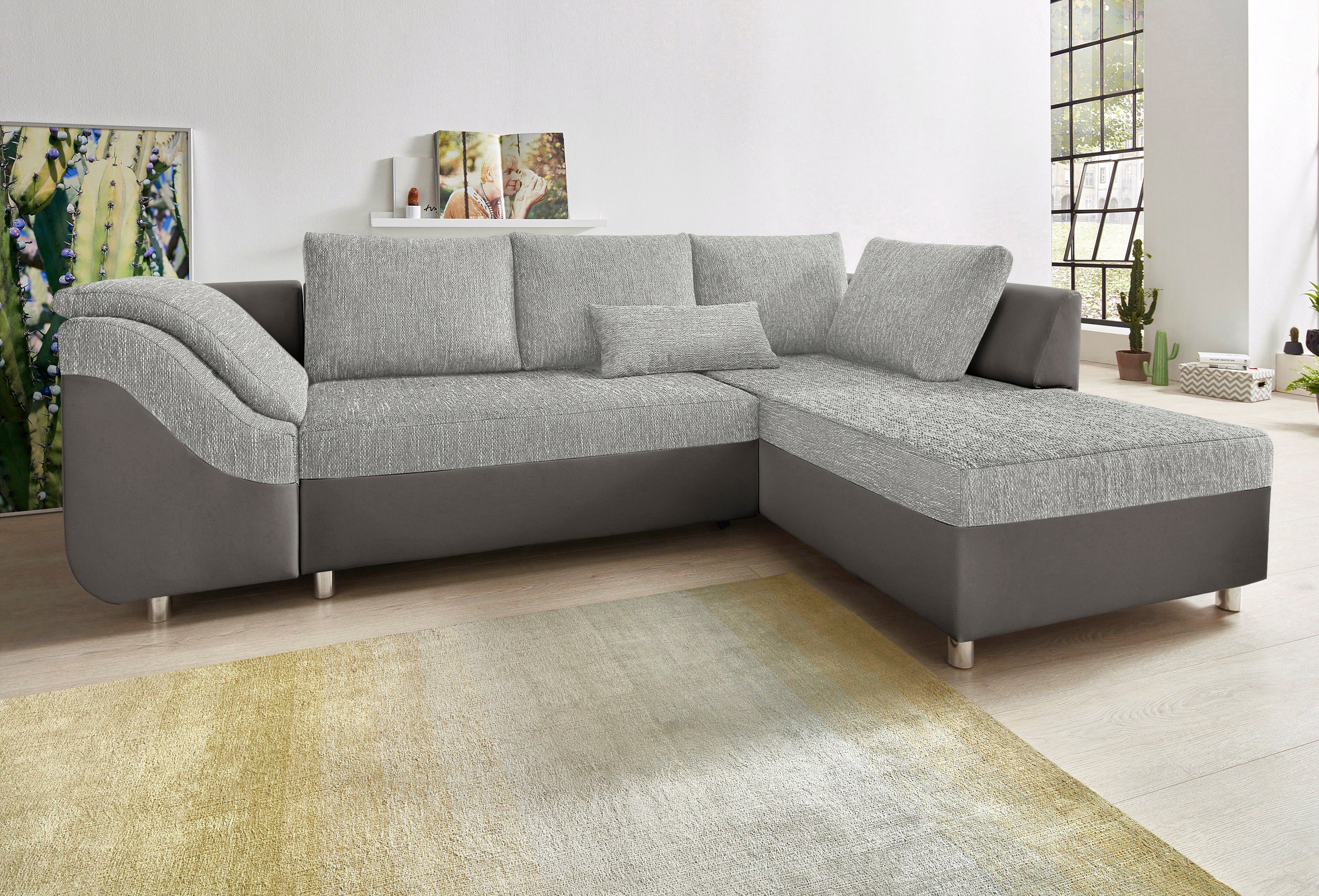 COLLECTION AB Ecksofa Sally L-Form, mit und ohne Bettfunktion, inklusive loser Rücken- und Zierkissen