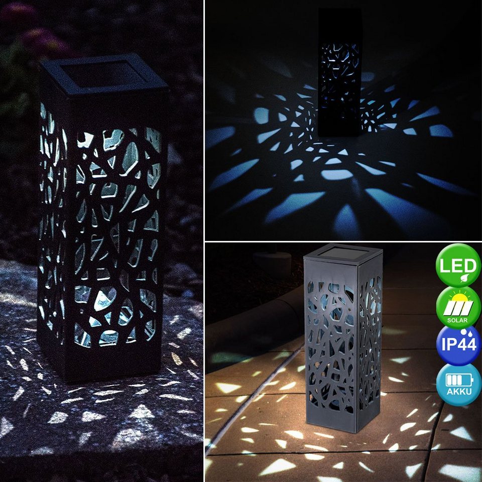 Dekolicht, LED Solar Steck Lampe anthrazit Garten