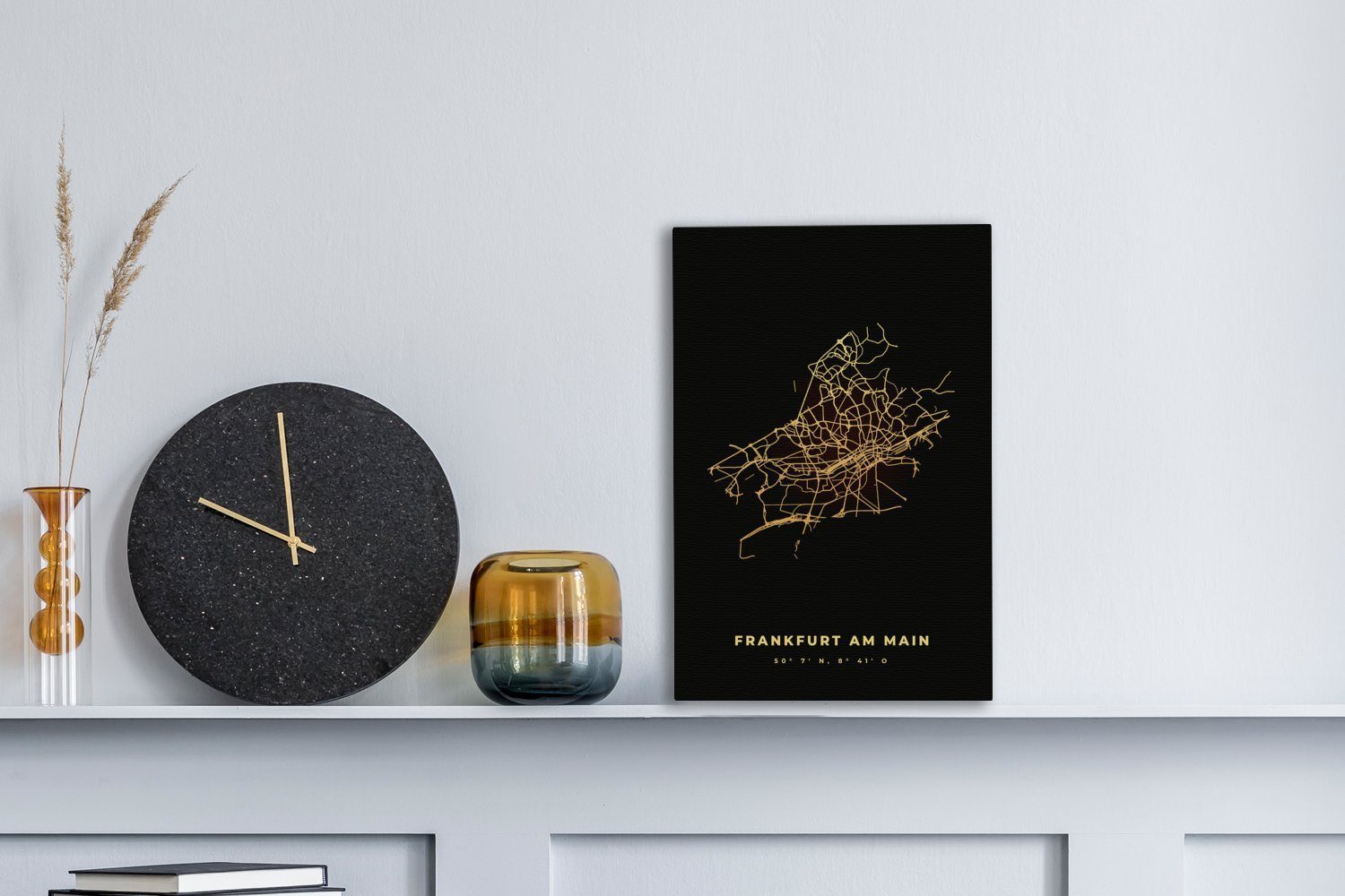OneMillionCanvasses® Leinwandbild Frankfurt - Karte - günstig online kaufen