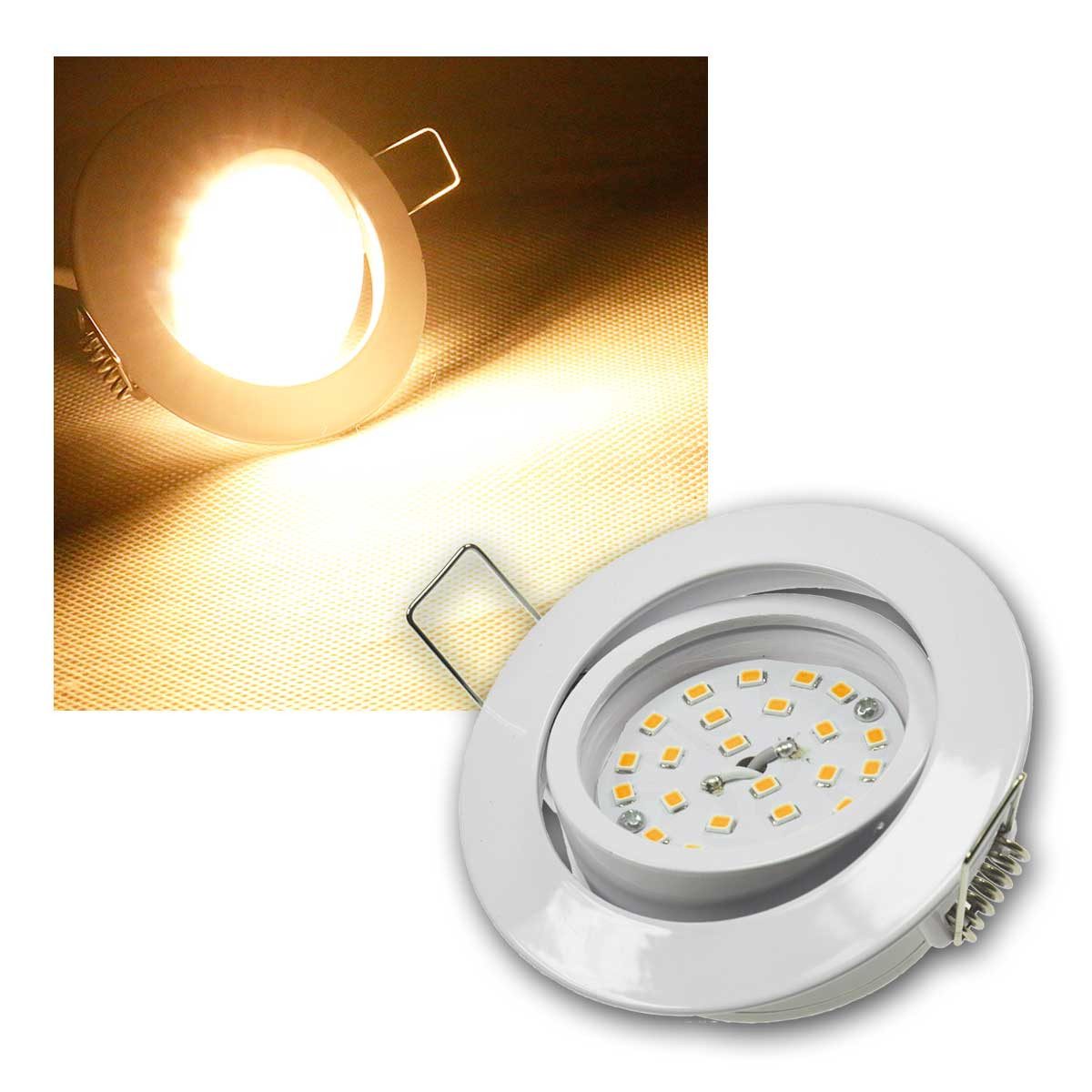 ChiliTec LED Deckenspot Einbaustrahler Flat-32dim Weiß, LED warmweiß 420lm, warmweiß