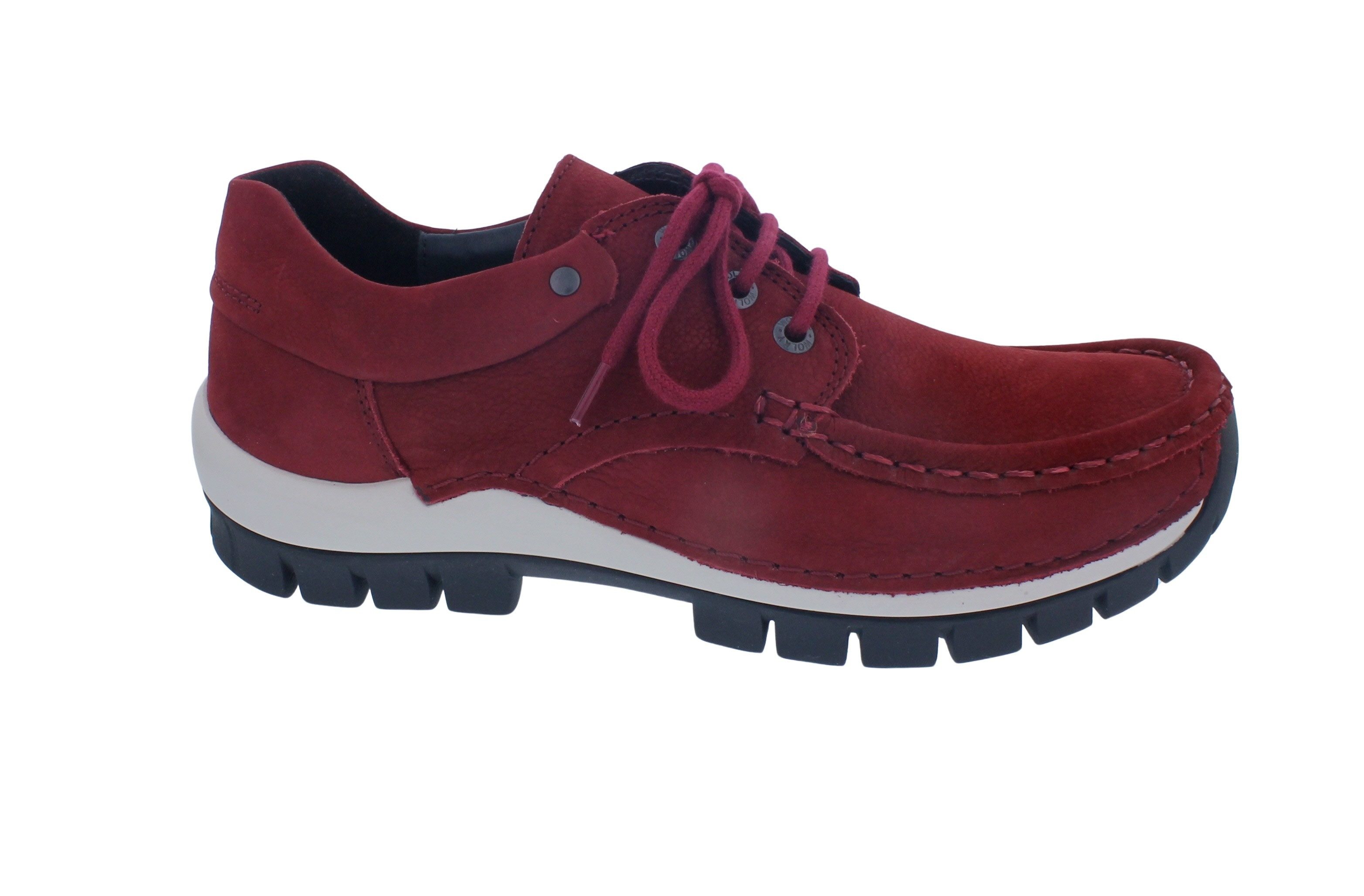 WOLKY Wolky Fly Halbschuh 0472611-553, Antique Nubuck Leather, Cherry red, W Schnürschuh