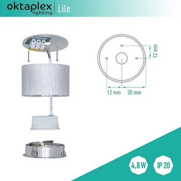 Oktaplex lighting LED Deckenstrahler 3 Stück Aufbauspots inkl. LED Leuchtmittel 5W 380 Lumen, Dimmbar, Leuchtmittel wechselbar, warmweiß, 3000 Kelvin 230V 30° schwenkbar Höhe 50mm Alu gebürstet