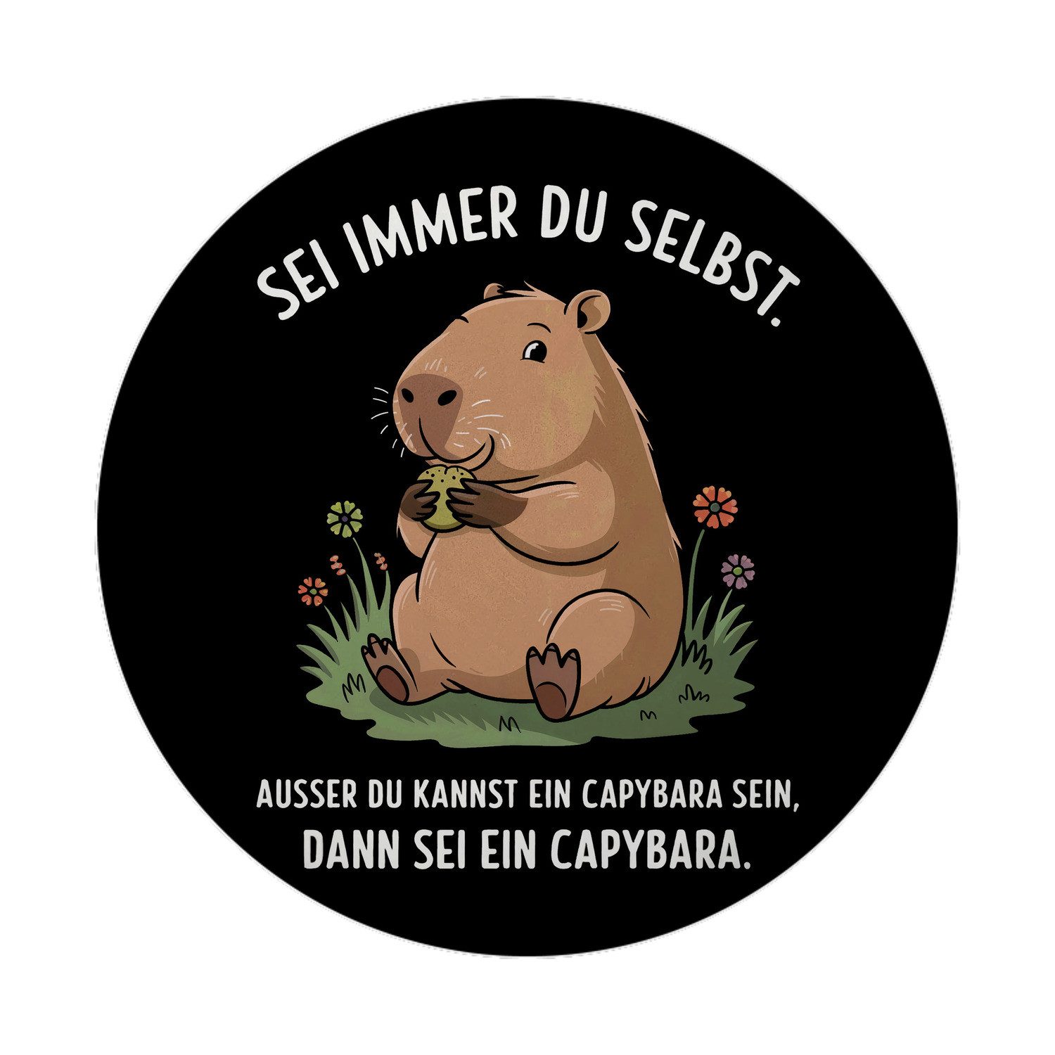 Capybara Blumentopf Mit Spruch – 'Sei Immer Du Selbst' Keramik-Übertopf, Lustig Für Fensterbank, Badezimmer Oder Als Geschenk.