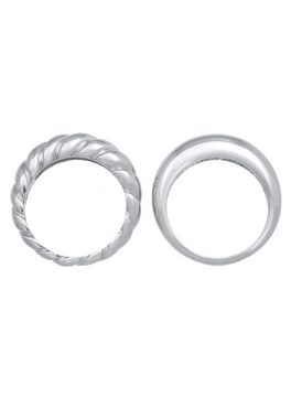 Elli Premium Ring-Set Gedreht Bandring Classic (2 tlg) Set 925 Silber, Ring Set