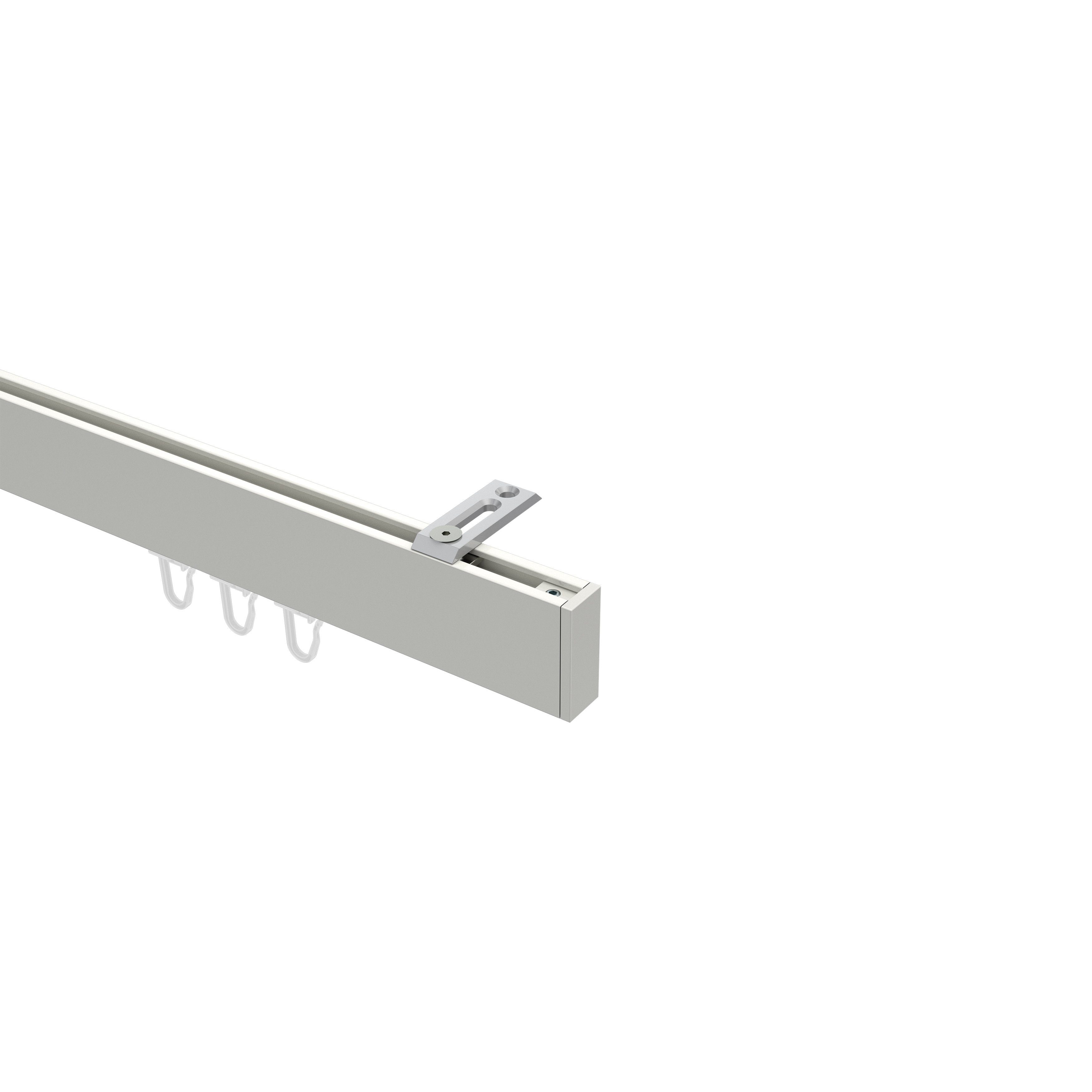 Gardinenstange Smartline Paxo, INTERDECO, 1-läufig, 14x35 mm, eckig, Deckenmontage, Weiß