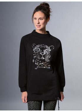 Trigema Sweatshirt TRIGEMA Longshirt mit schimmerndem Leo-Print